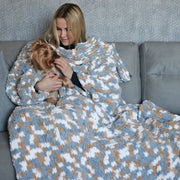 KNIT BLANKET pattern. PFD finger knitting pattern. Chunky knit blanket. Hand knit blanket. Blanket with sleeves. Gift for her. Arm knittting