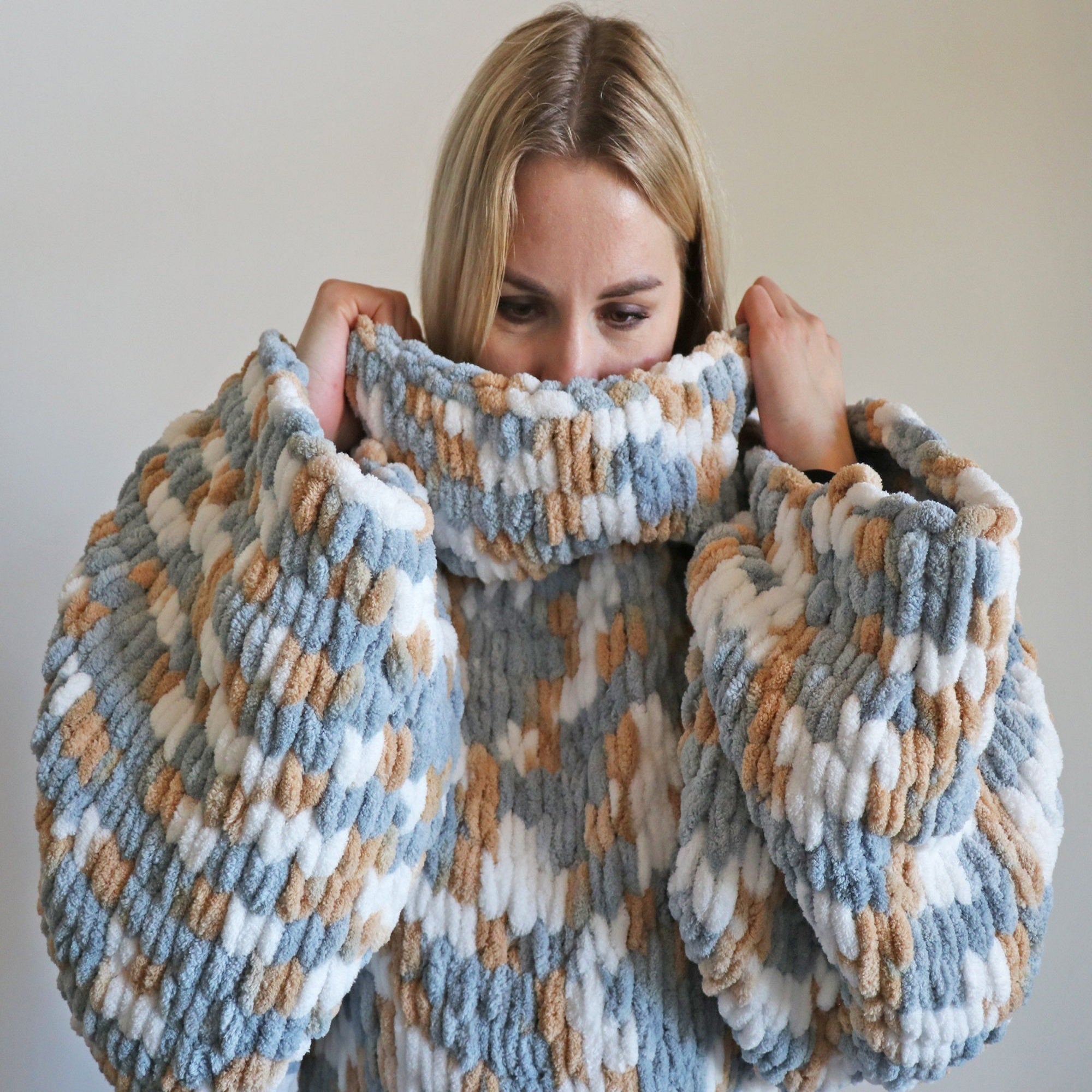 BLANKET WITH SLEEVES Knitting Pattern (skill level intermediate)