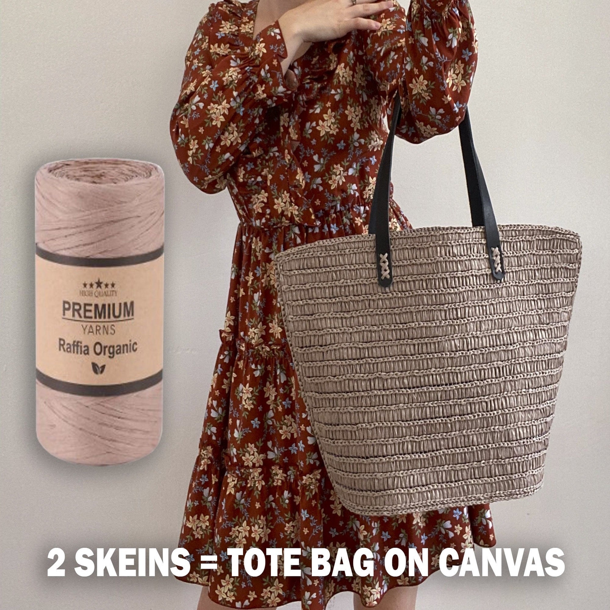 Premium Yarn Raffia Organic, 15 colors, 5.2 oz / 251 yards