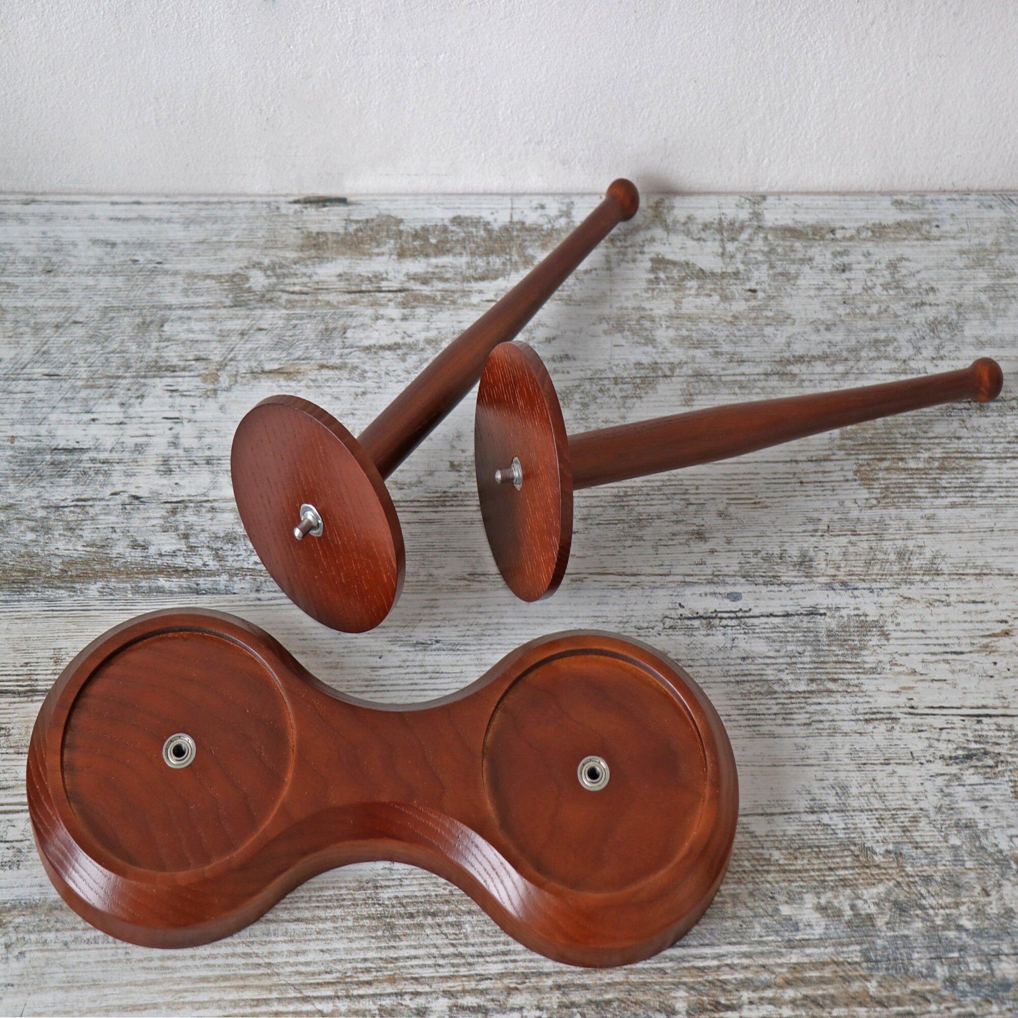 Double Yarn Ball Wooden Holder, 30 cm x 25 cm