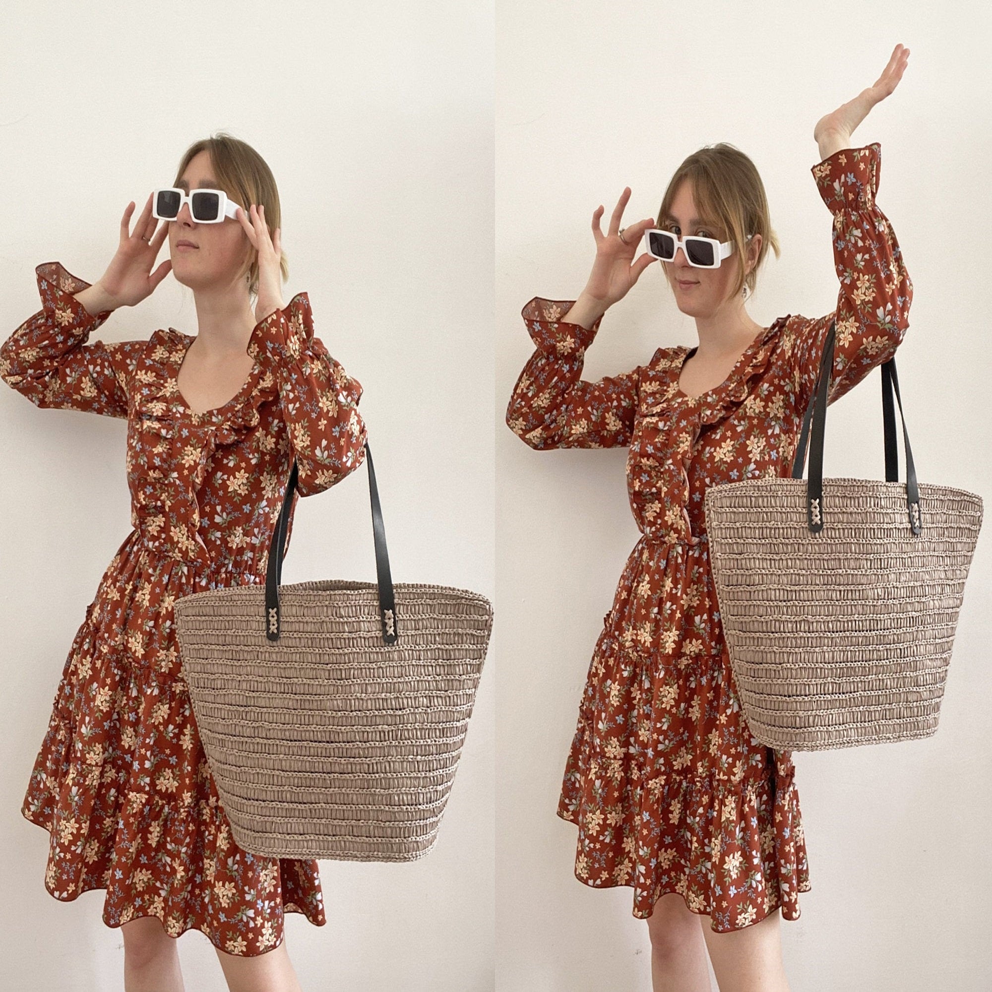 RAFFIA TOTE BAG Embroidery Pattern (skill level intermediate)