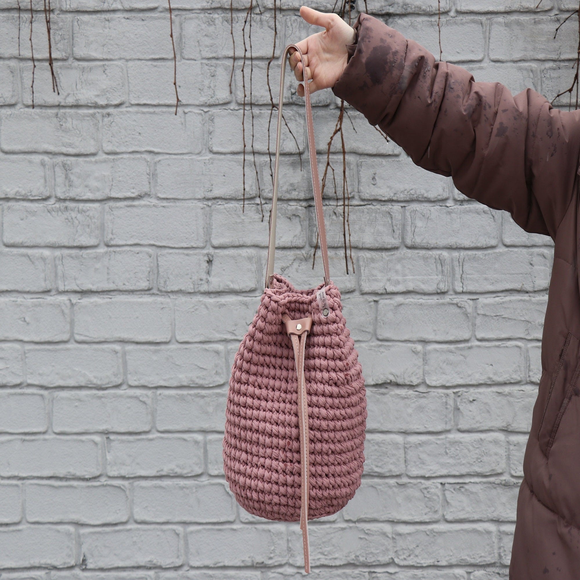 BUCKET BAG Crochet Pattern (skill level beginer)