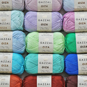 GAZZAL GIZA 27 COLORS, %100 Mercerized Cotton Yarn, Amigurumi Yarn, Dk Yarn, Cotton Yarn, Turkish Yarn, Soft Yarn, Crochet Cotton Yarn