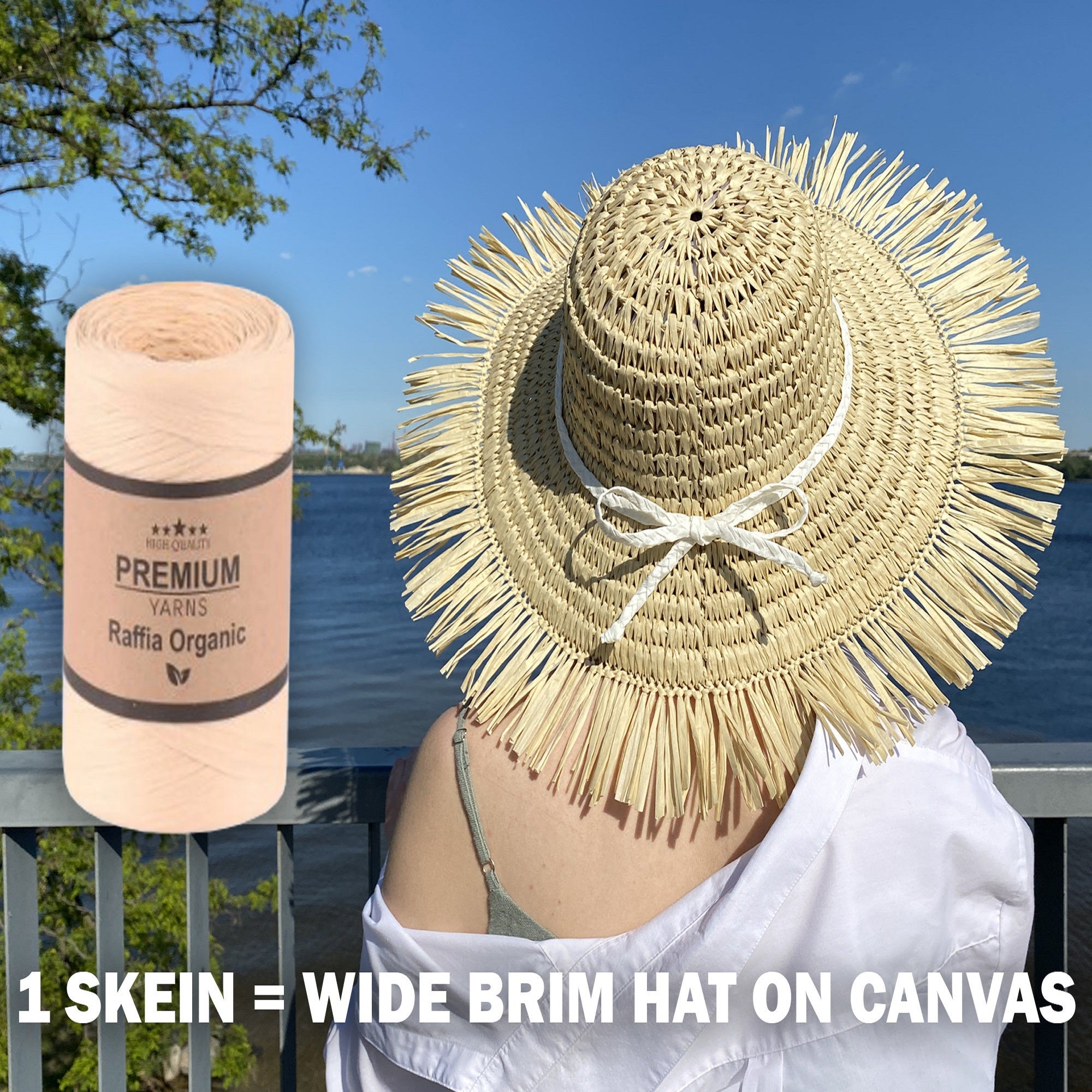 Premium Yarn Raffia Organic, 15 colors, 5.2 oz / 251 yards