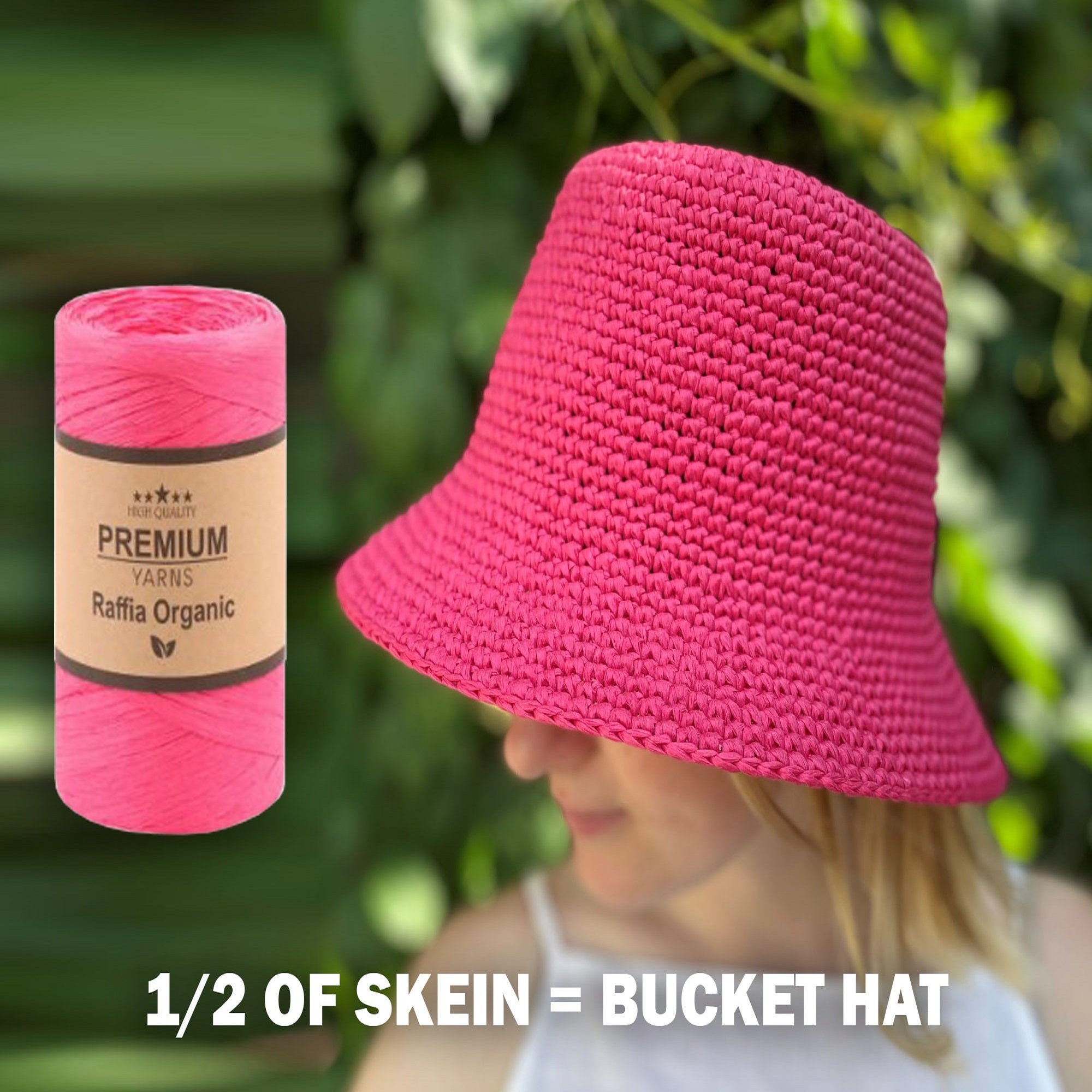 Premium Yarn Raffia Organic, 15 colors, 5.2 oz / 251 yards