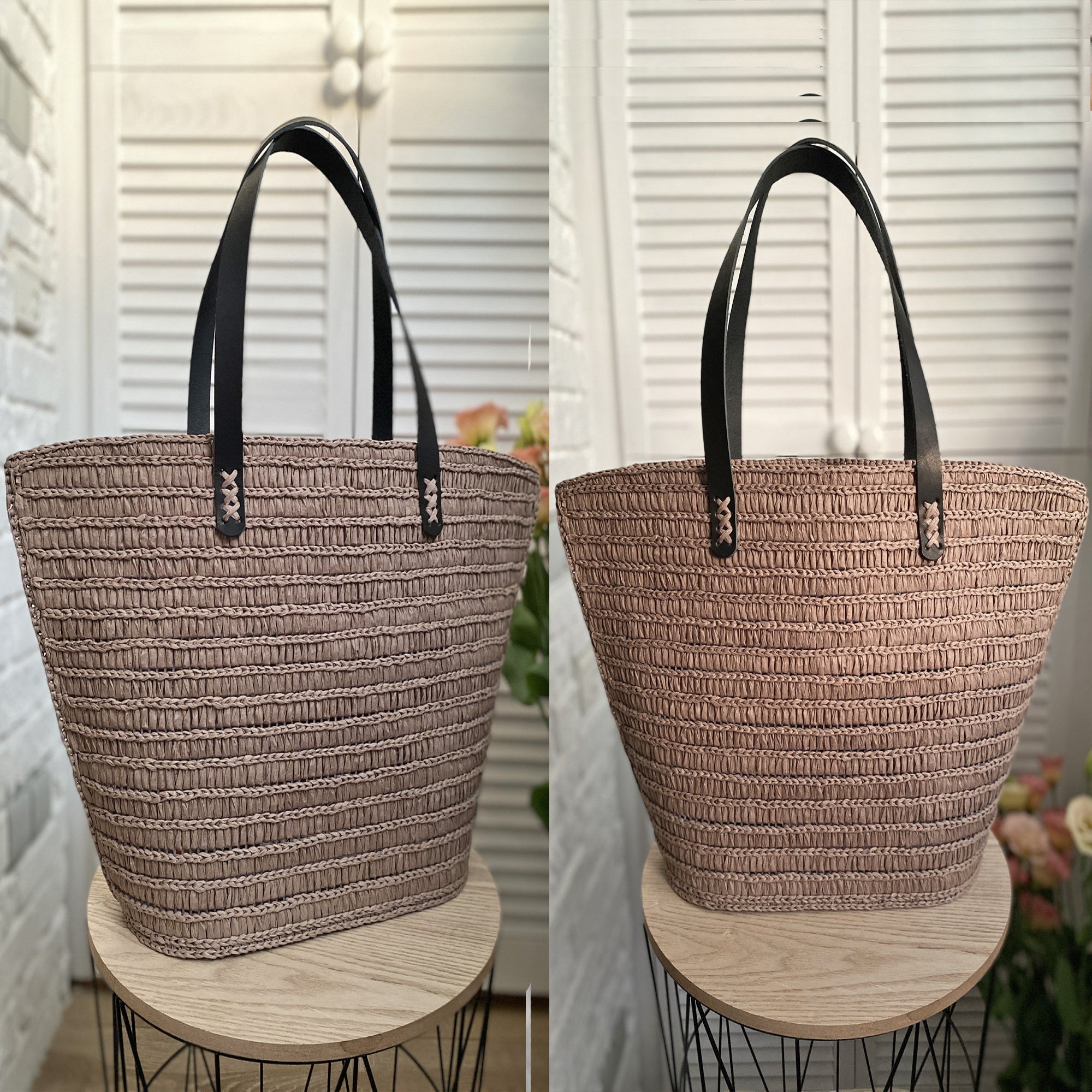 RAFFIA TOTE BAG Embroidery Pattern (skill level intermediate)