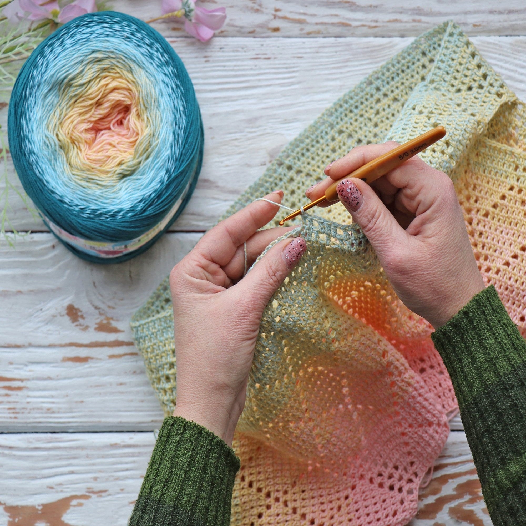 YarnArt Flowers, 49 colors, 8.8 oz / 1094 yds