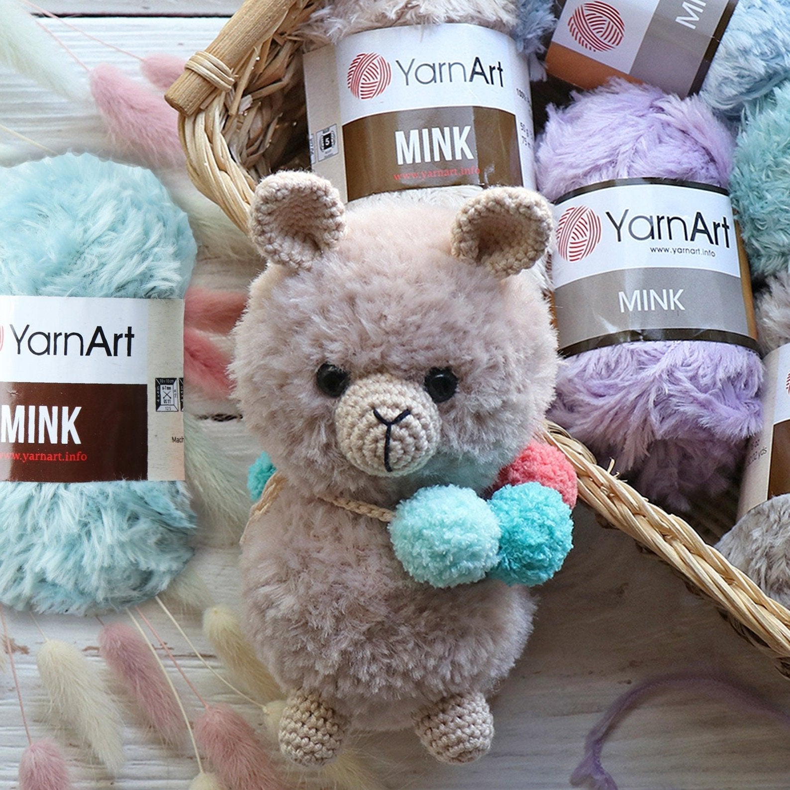 YARNART MINK, Amigurumi Yarn, Baby Yarn, Eyelash Yarn, Faux Fur Crochet, Fluffy Yarn, Soft Toys Yarn, Furry Yarn, Crochet Yarn, Holiday Yarn