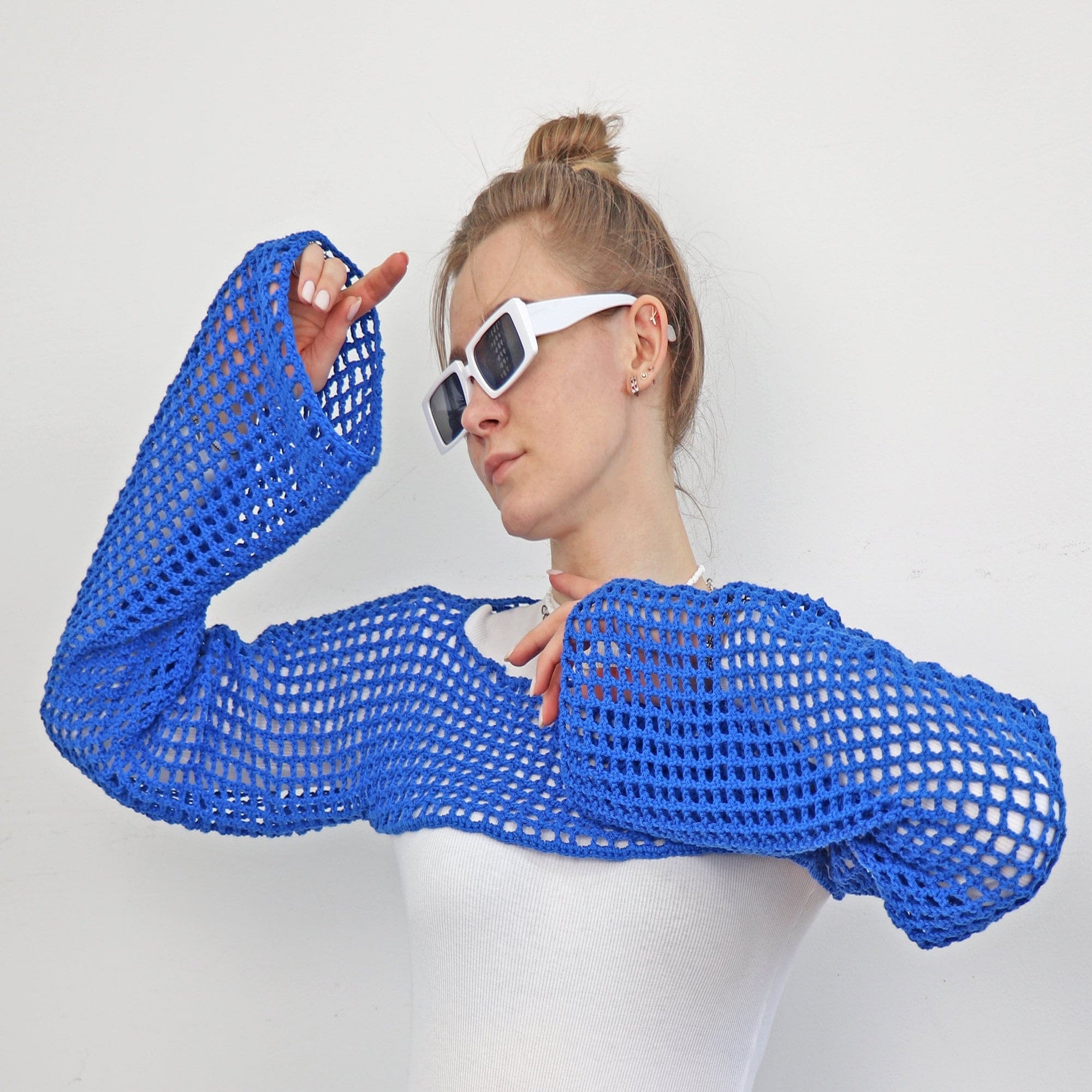 LONG SLEEVE TOP Crochet Pattern (skill level beginner)