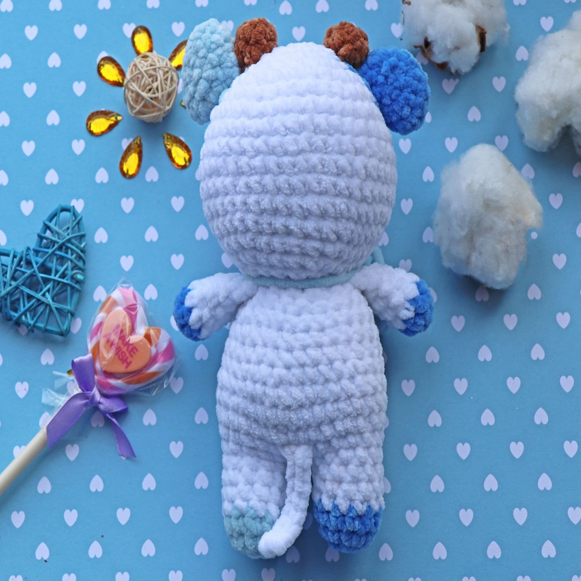 BLUEBERRY COW Crochet Pattern (skill level beginner)