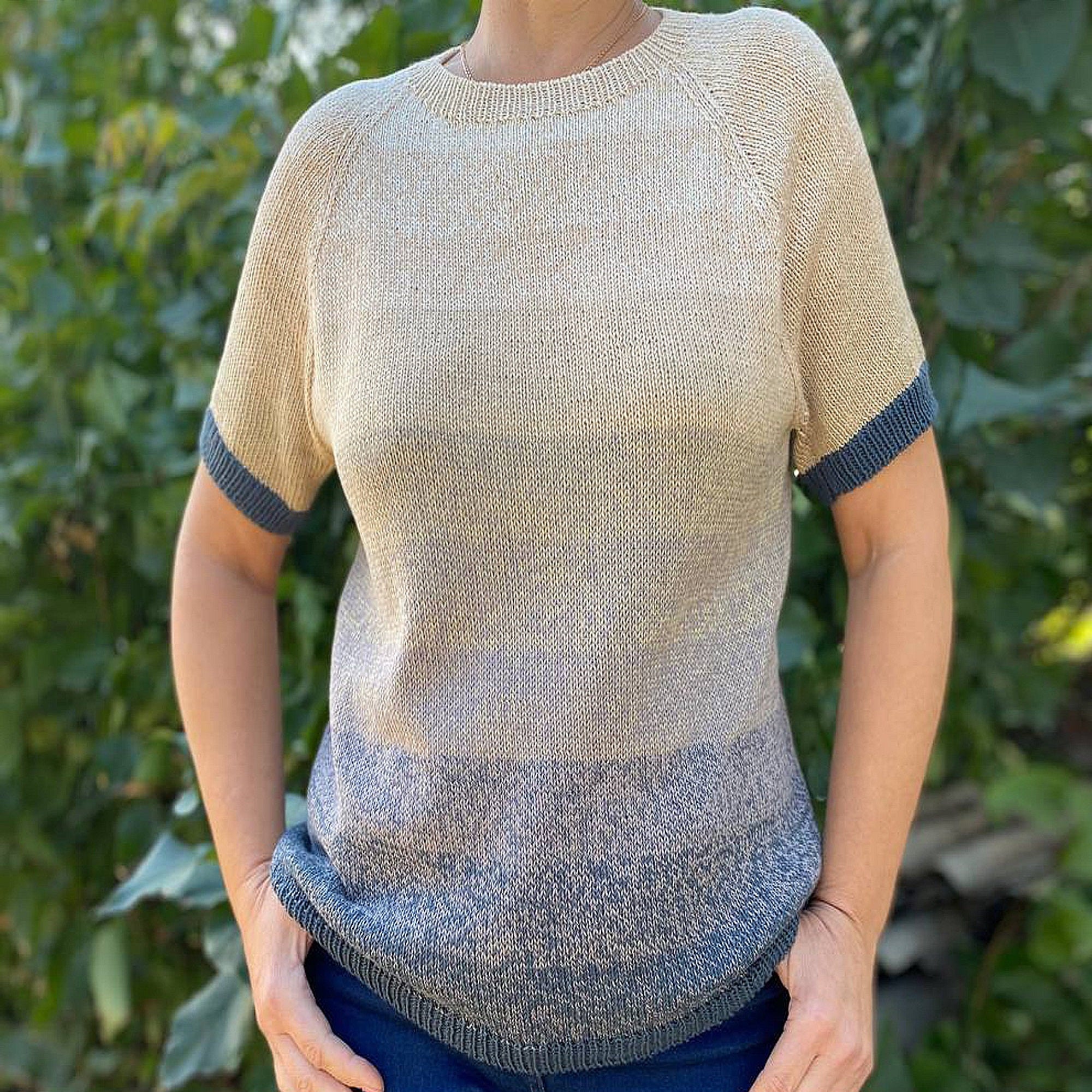 SUMMER T-SHIRT Knitting Pattern (skill level beginner)