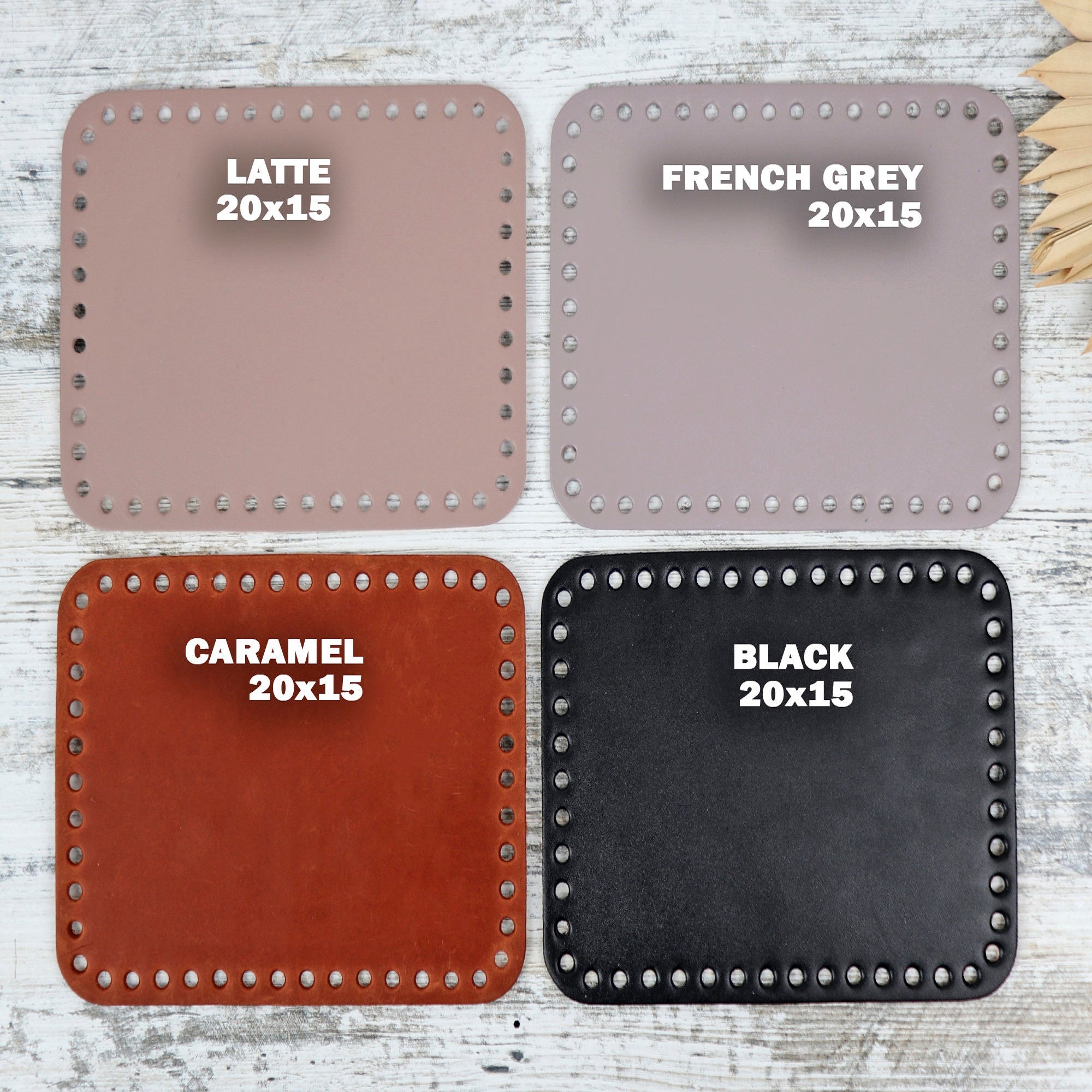Genuine Leather Bottom for Crochet Bag or Backpack, 4 Colors