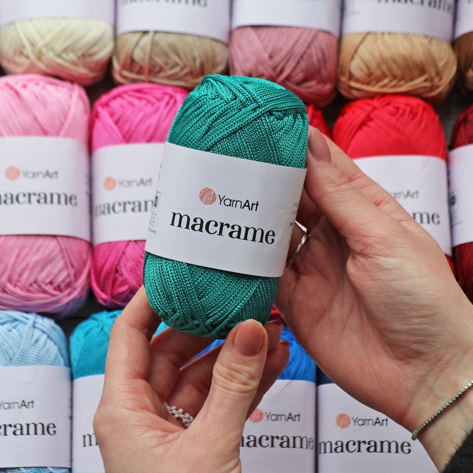 YARNART MACRAME 23 COLORS, Polyester Macrame Rope, Macrame Yarn,Craft Cord, Macrame Cord, Crochet Macrame, Macrame Bag, Macrame Rug