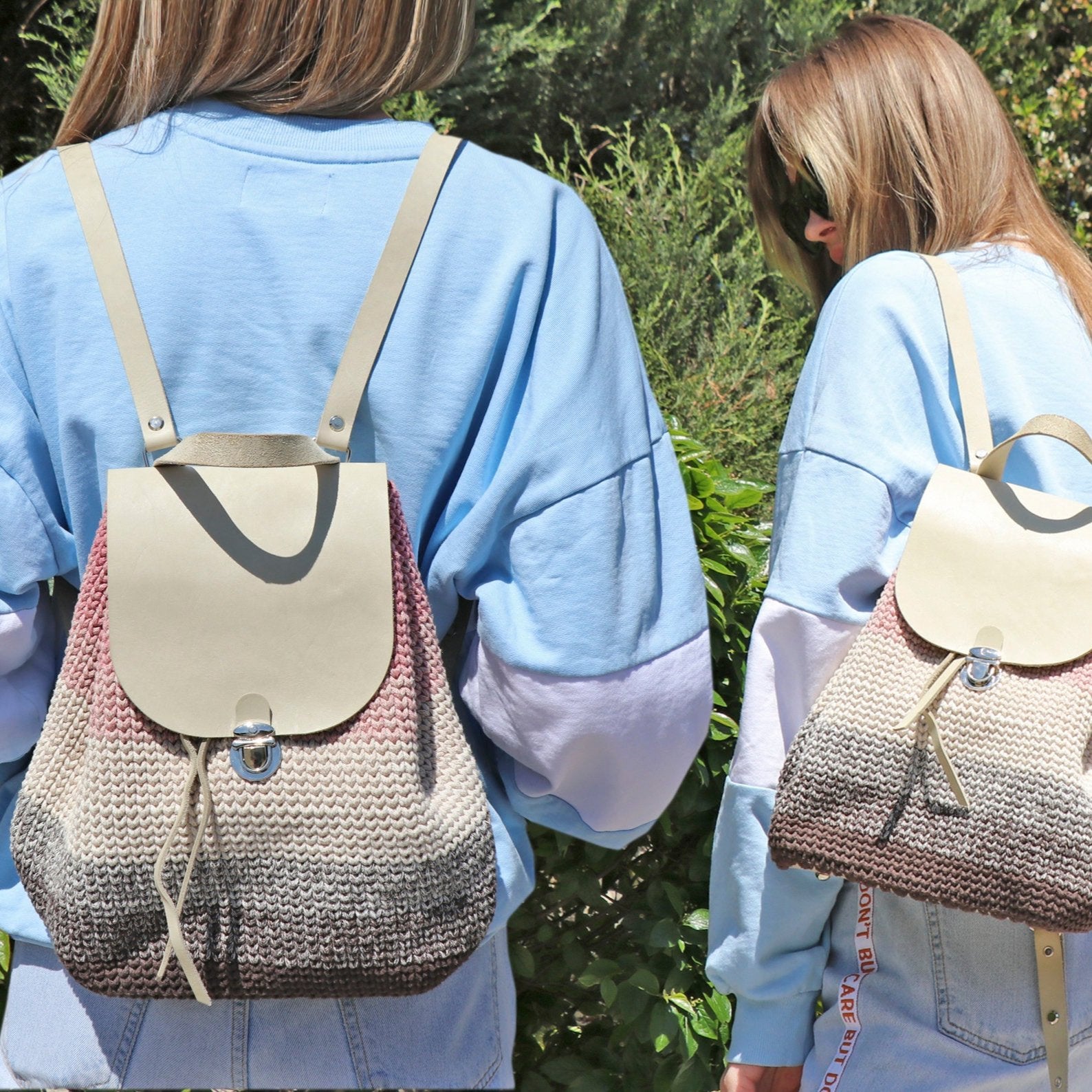 EASY Crochet backpack pattern, PDF crochet backpack tutorial, crochet backpack diy, crochet backpack video, cotton wrap crochet backpack