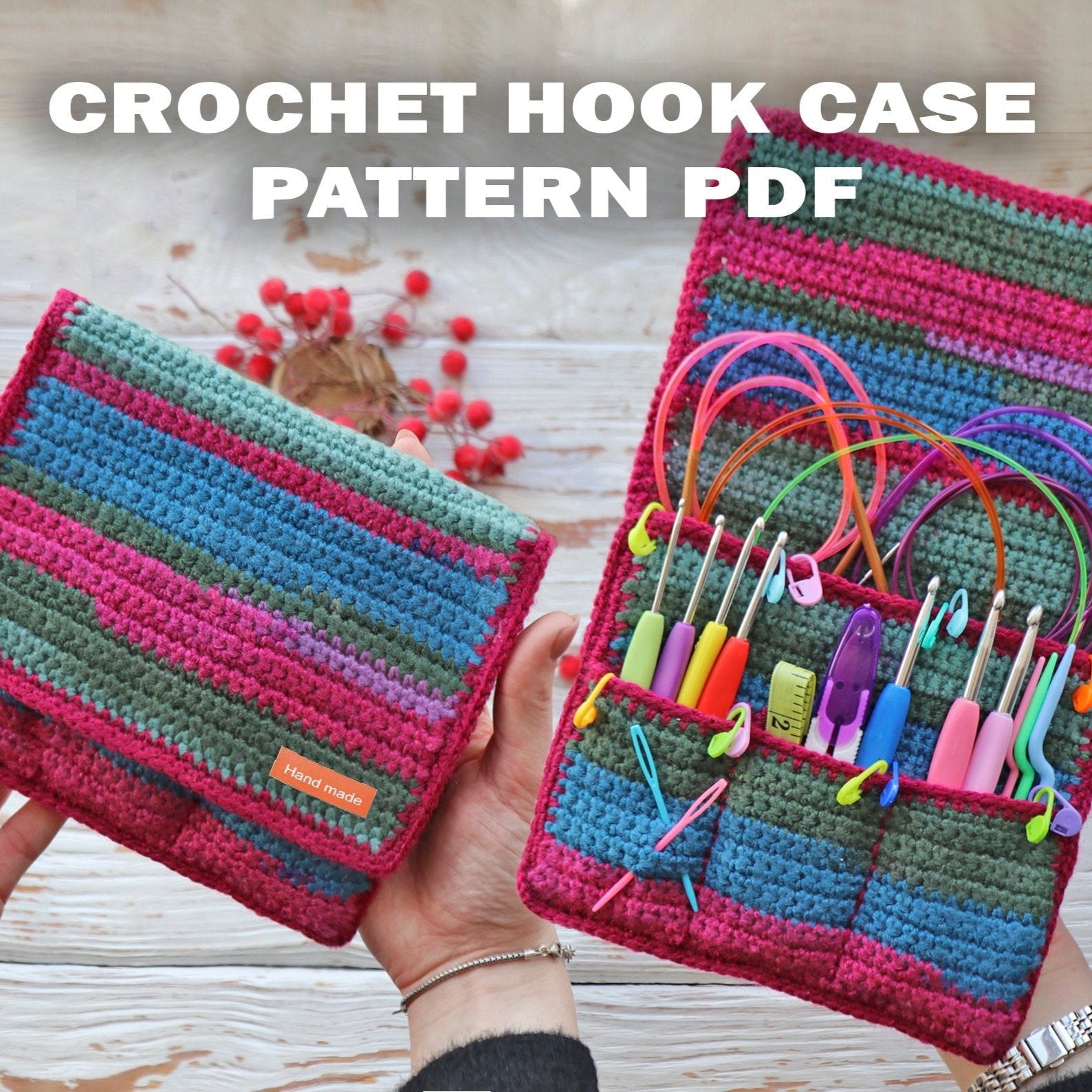 SUPER EASY Crochet hook CASE pattern, Pdf Hook Organizer Diy, Needlework Case Pattern, Crochet Hooks Holder Pattern, Instant Download
