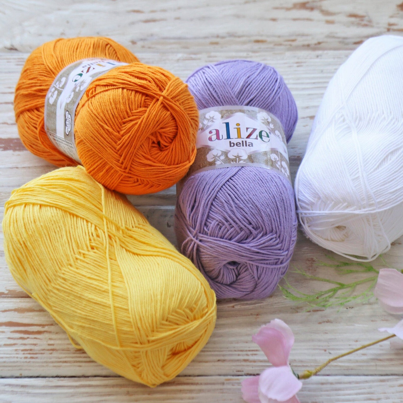Alize Bella 100% COTTON YARN, Amigurumi Crochet Yarn, Hypoallergenic Yarn, Crochet, Knitting, Natural Summer Yarn, 1 Skein - Sunhat