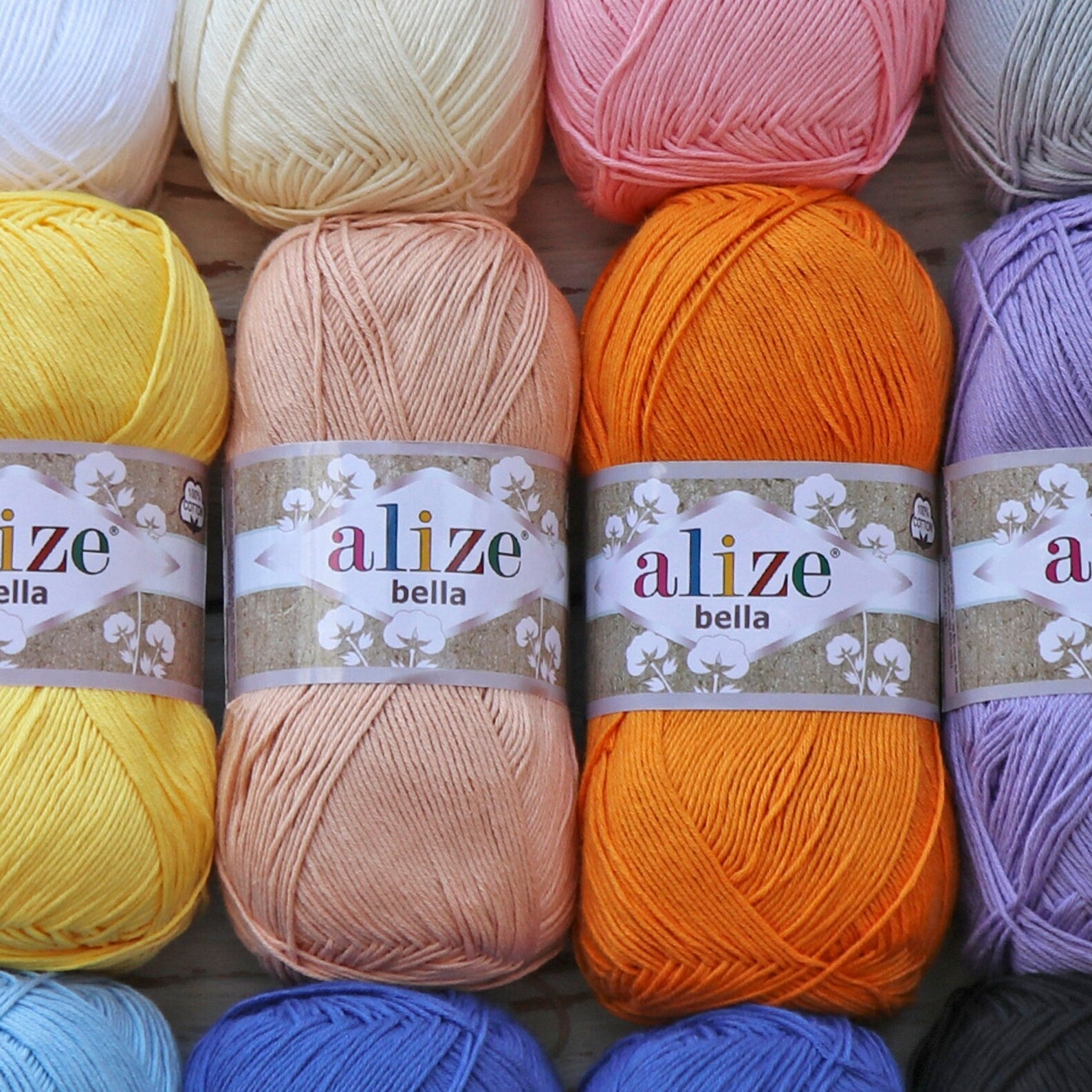 Alize Bella 100% COTTON YARN, Amigurumi Crochet Yarn, Hypoallergenic Yarn, Crochet, Knitting, Natural Summer Yarn, 1 Skein - Sunhat