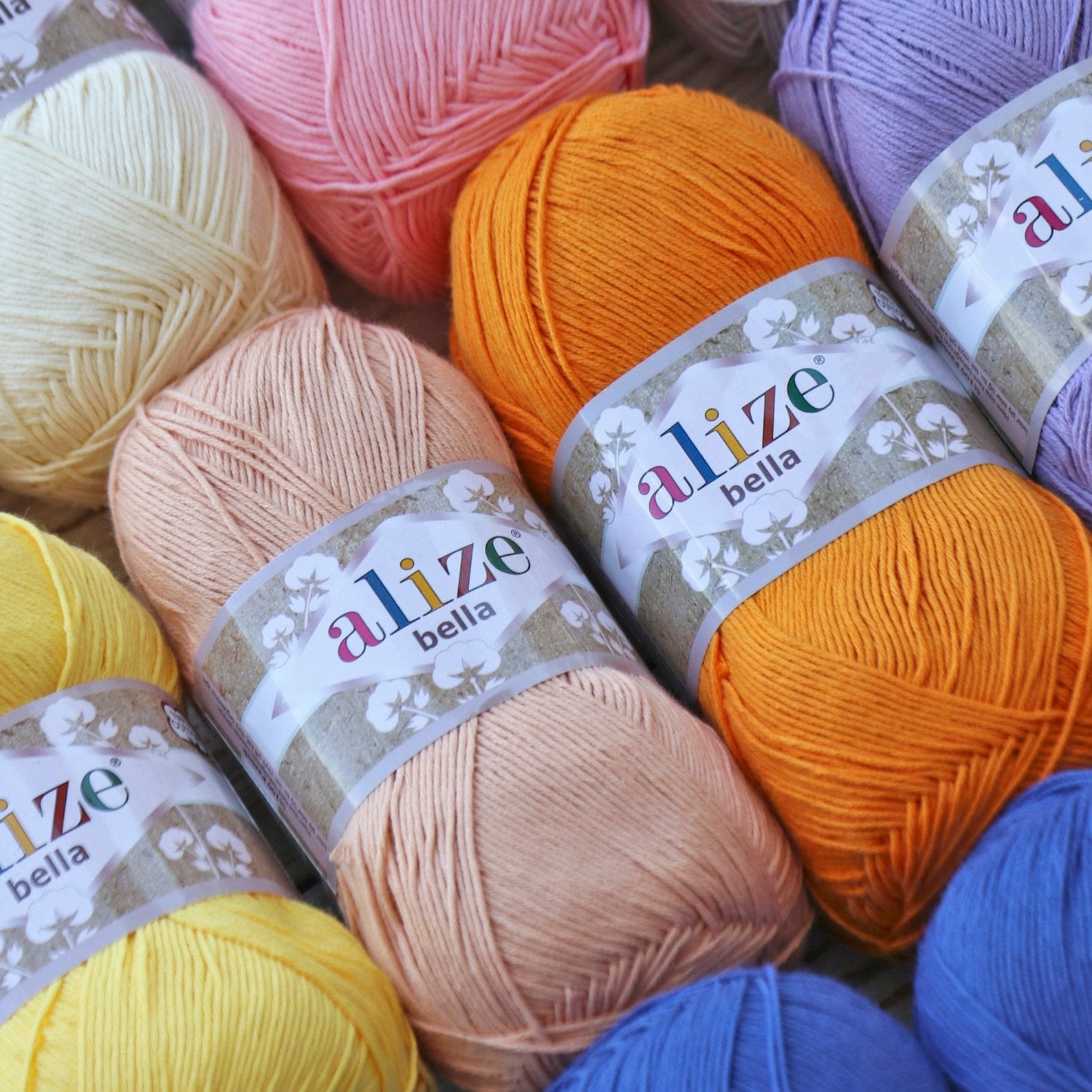 Alize Bella 100% COTTON YARN, Amigurumi Crochet Yarn, Hypoallergenic Yarn, Crochet, Knitting, Natural Summer Yarn, 1 Skein - Sunhat