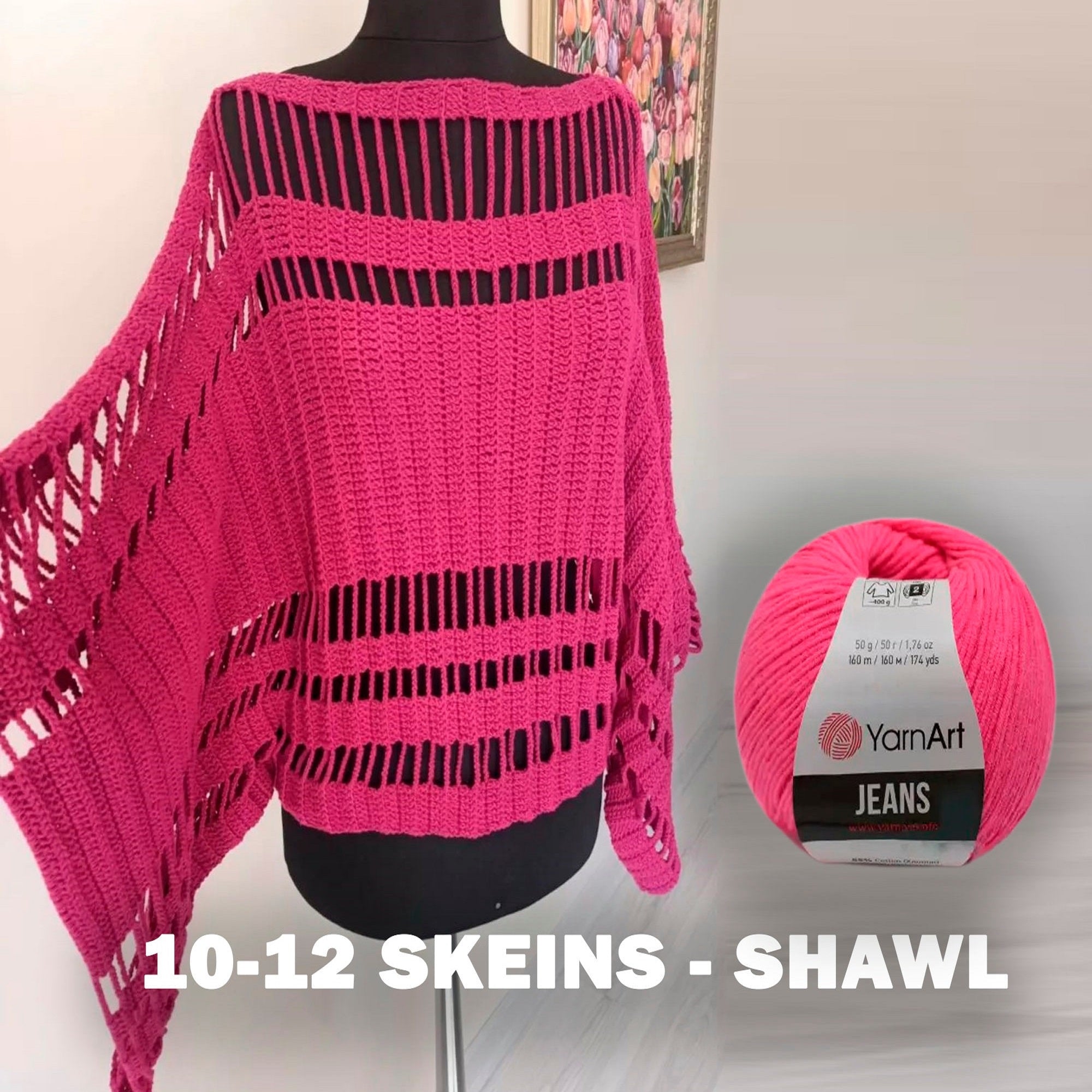 YarnArt Jeans, 62 colors, 1.75 oz / 174 yds