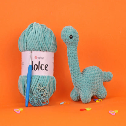 Crochet pattern Dinosaur, US standard terms, Skill level beginner