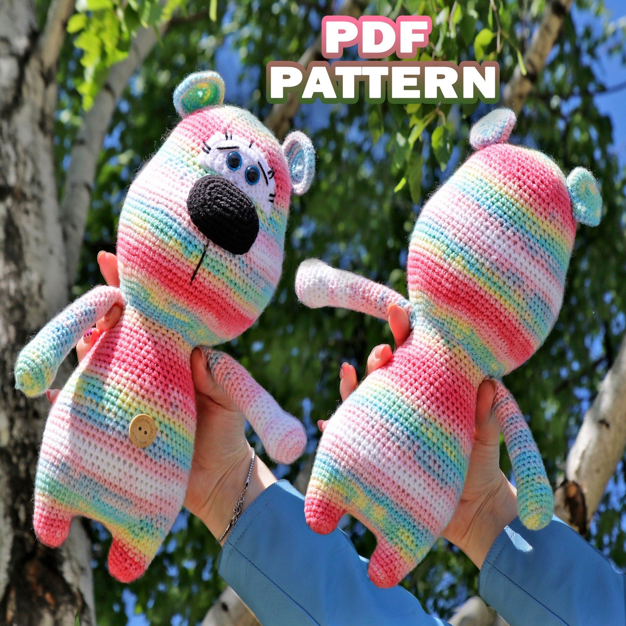 CANDY BEAR Crochet Pattern (skill level beginner)