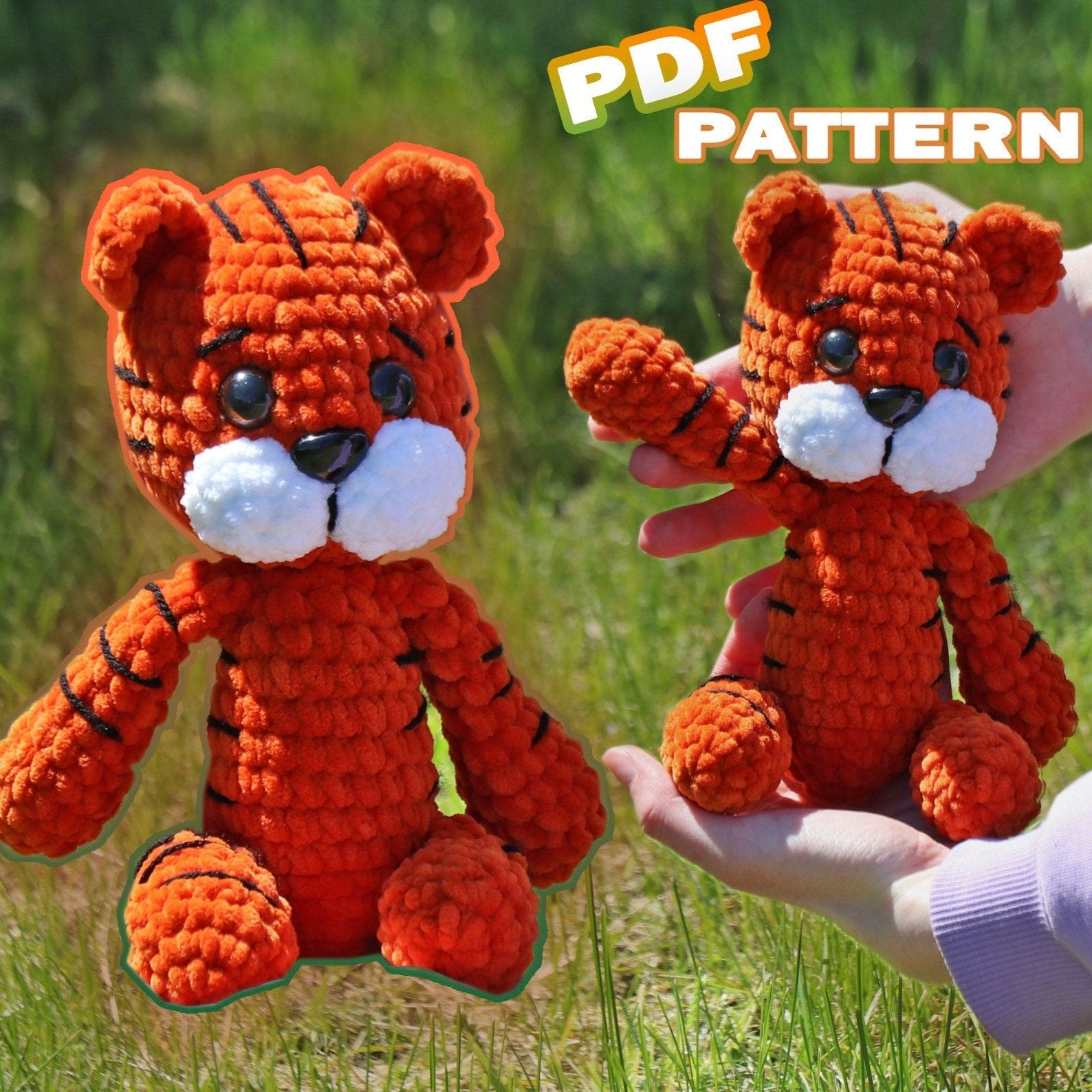 EASY TIGER CROCHET Pattern, Tiger Amigurumi Pattern, Crochet Tiger Tutorial, Plushie Toy Animal, Diy Tiger, Pdf Pattern, Instant Download
