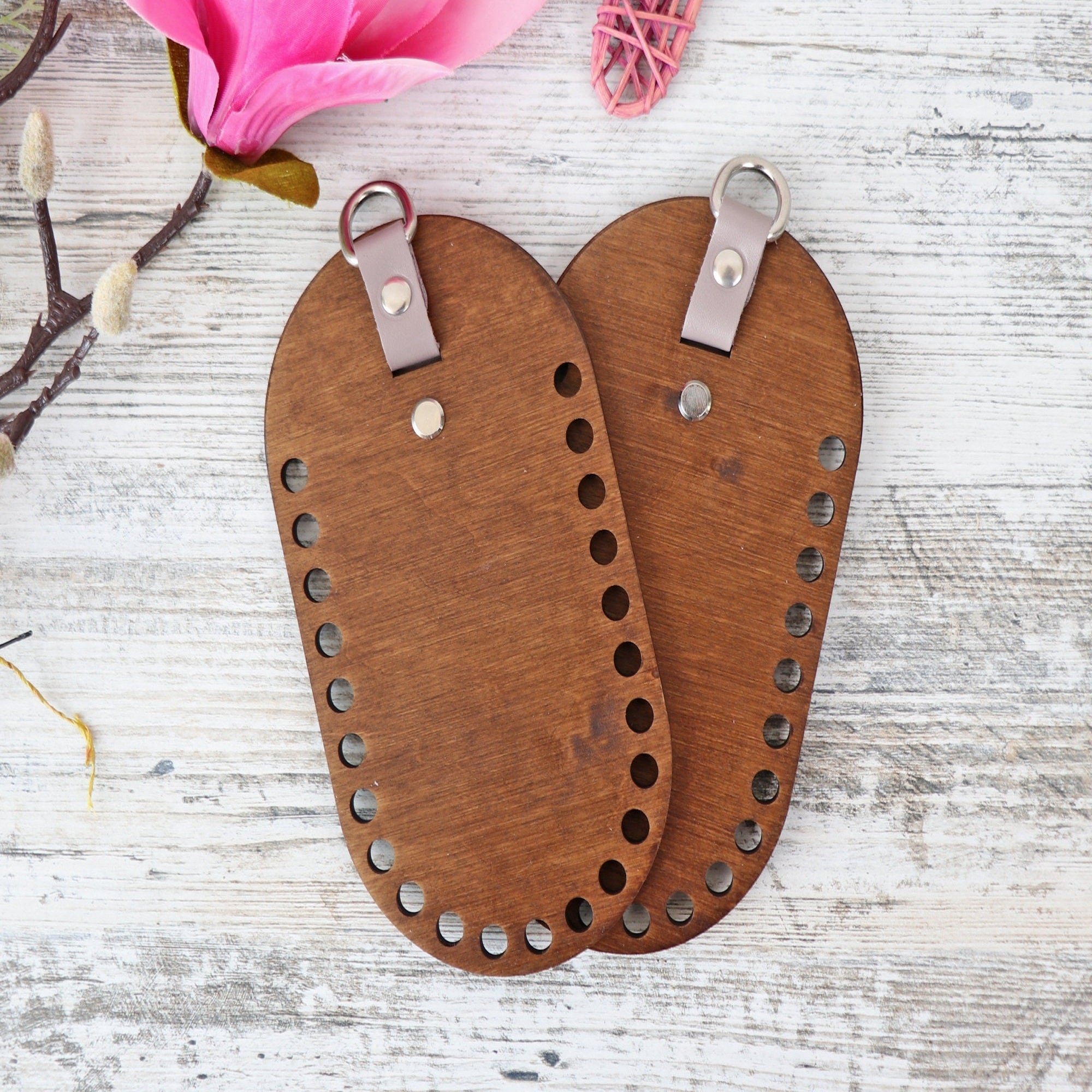 Handmade Wooden Sides for Bag, 16 colors, 18x10 cm