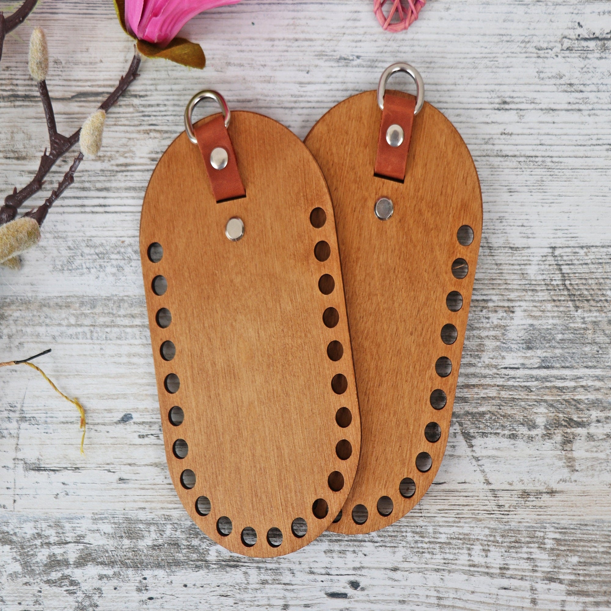 Handmade Wooden Sides for Bag, 16 colors, 18x10 cm