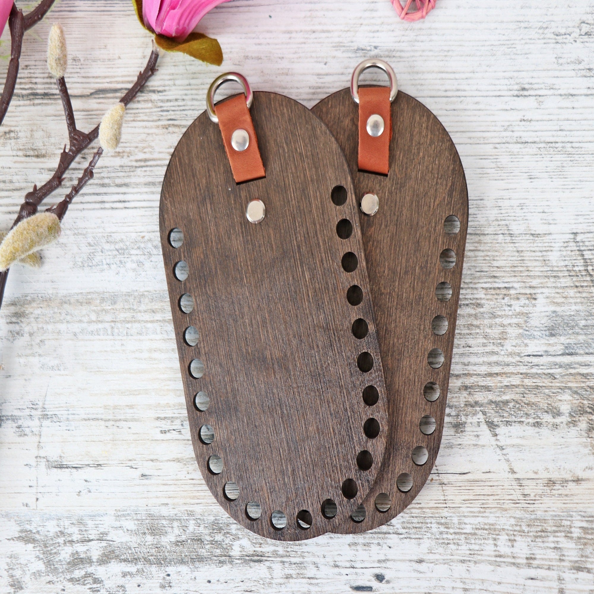 Handmade Wooden Sides for Bag, 16 colors, 18x10 cm