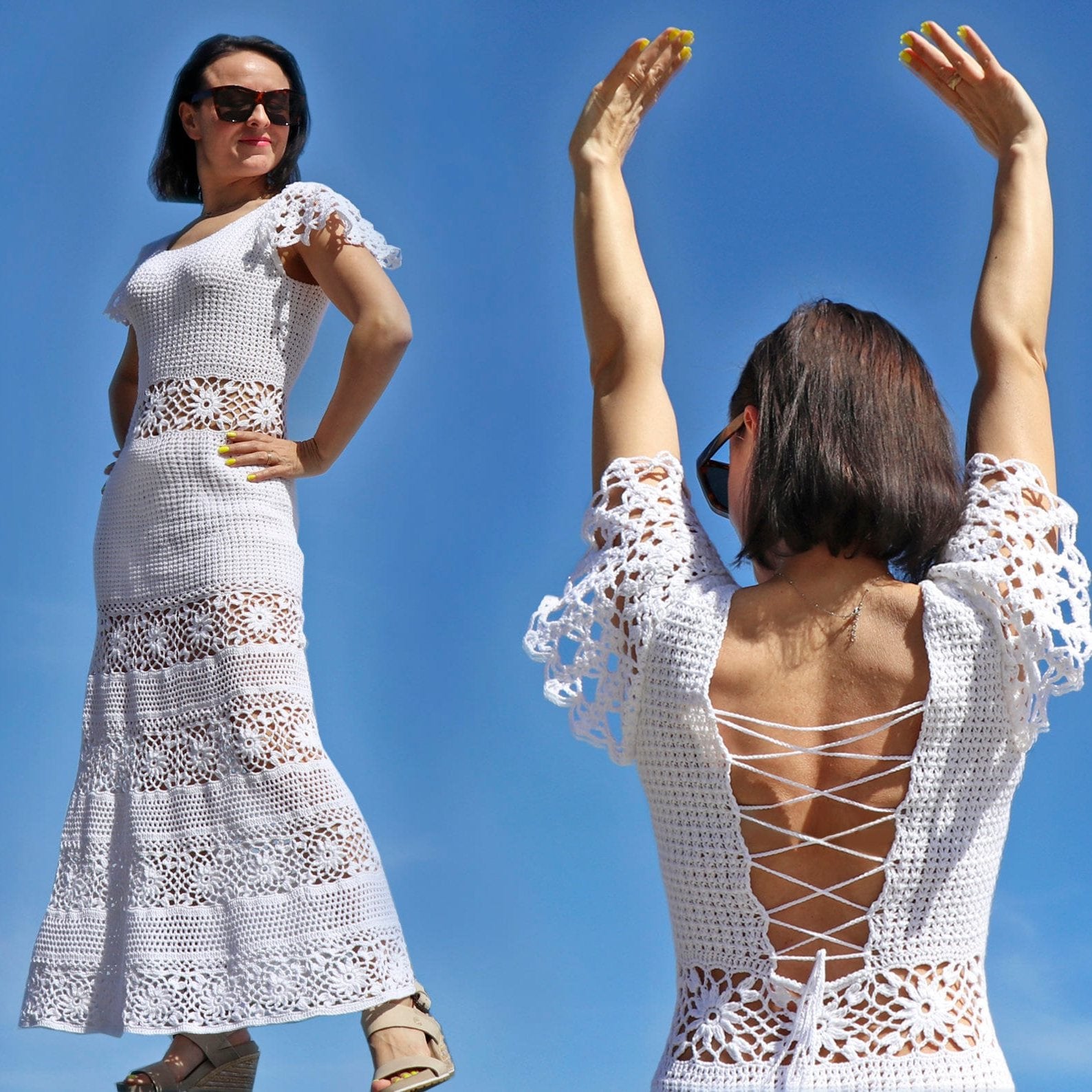 LACE DRESS Crochet Pattern (skill level advanced) – Candy-Yarn