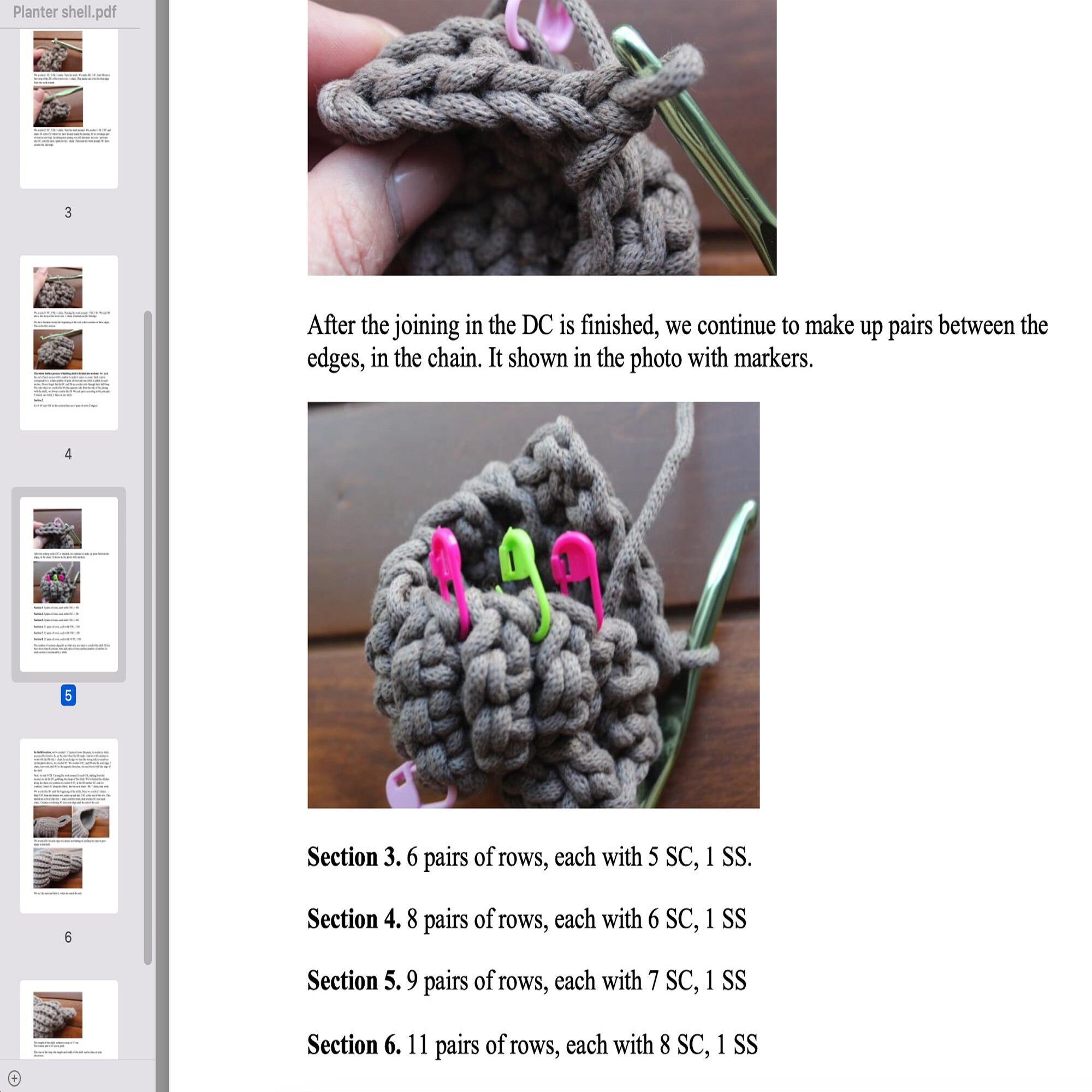 SPIRAL SHELL BASKET Crochet Pattern (skill level advanced)