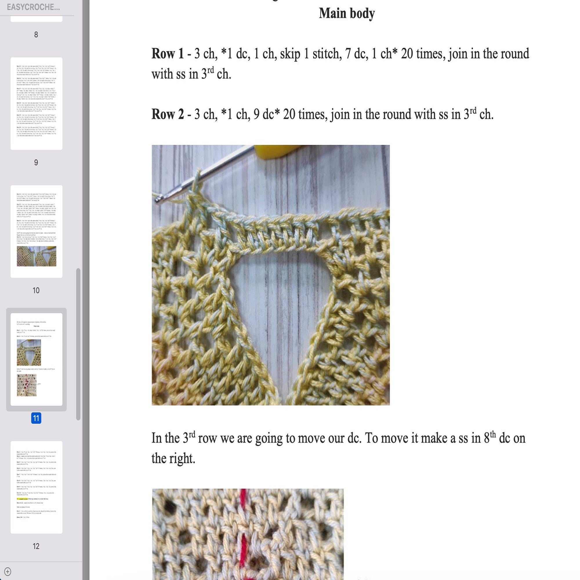 2-in-1 TOP Crochet Pattern (skill level intermediate)
