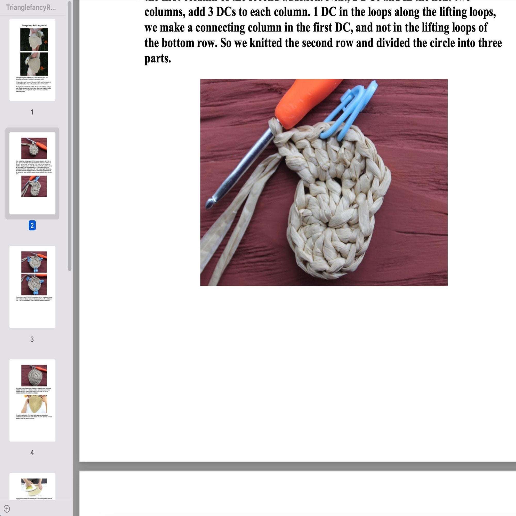 RAFFIA BAG Crochet Pattern (skill level beginner)