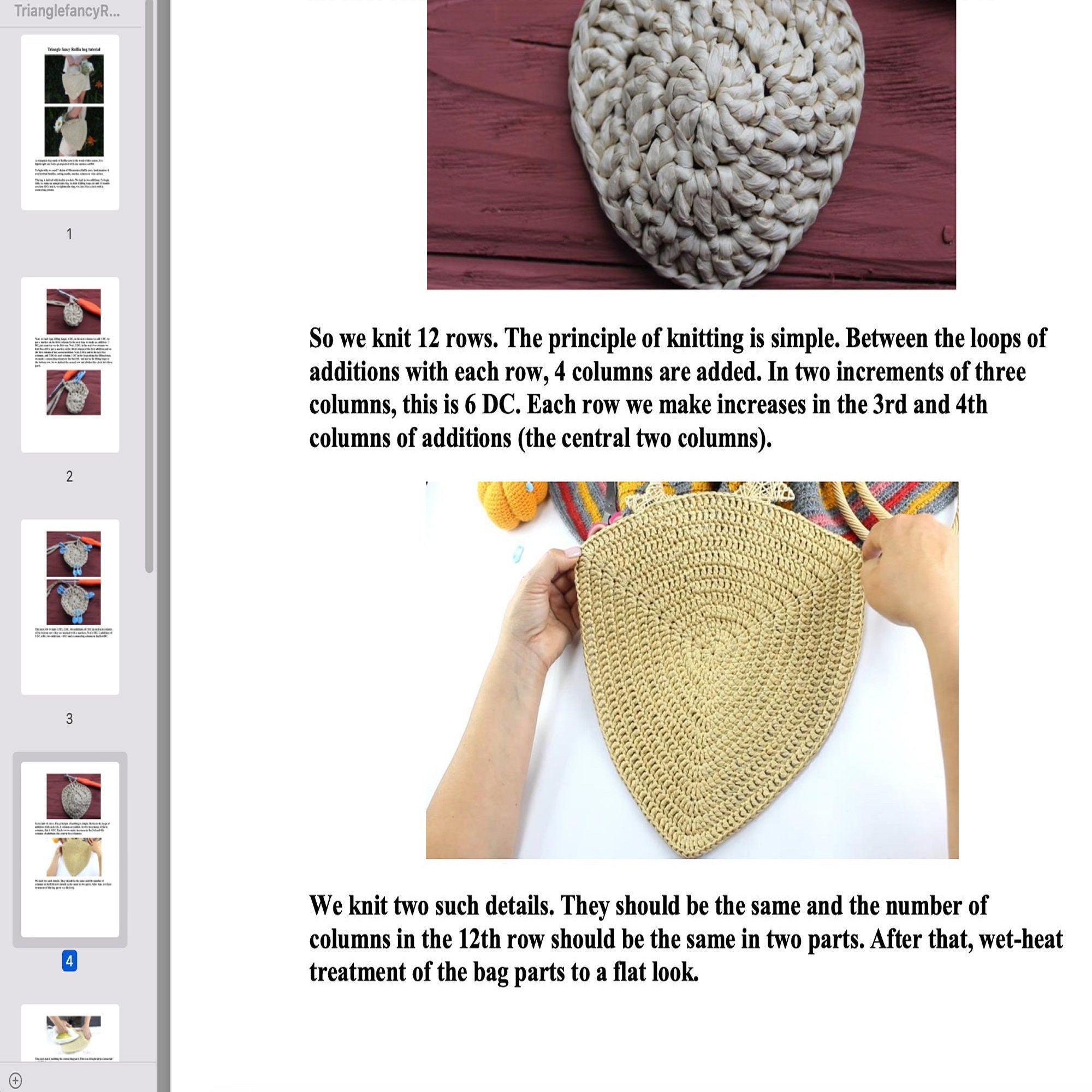 RAFFIA BAG Crochet Pattern (skill level beginner)
