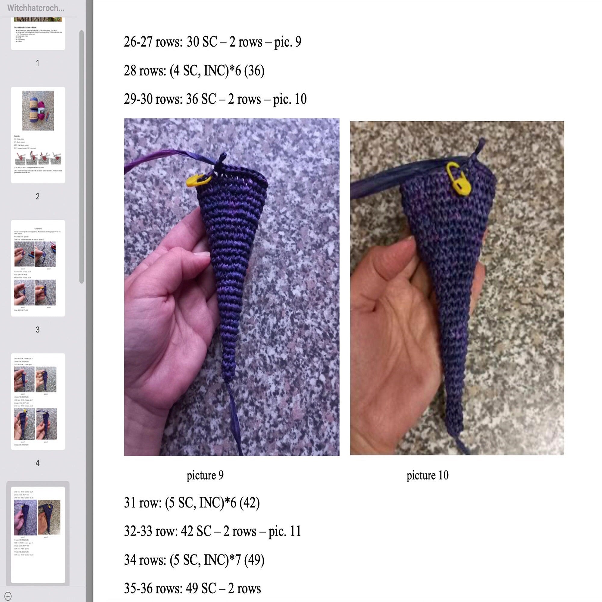 WITCH HAT Crochet Pattern (skill level beginner)