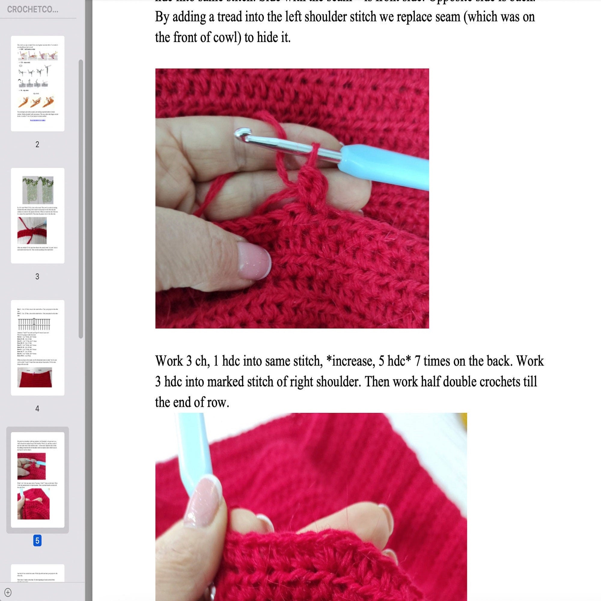 HOODED COWL Crochet Pattern (skill level intermediate)