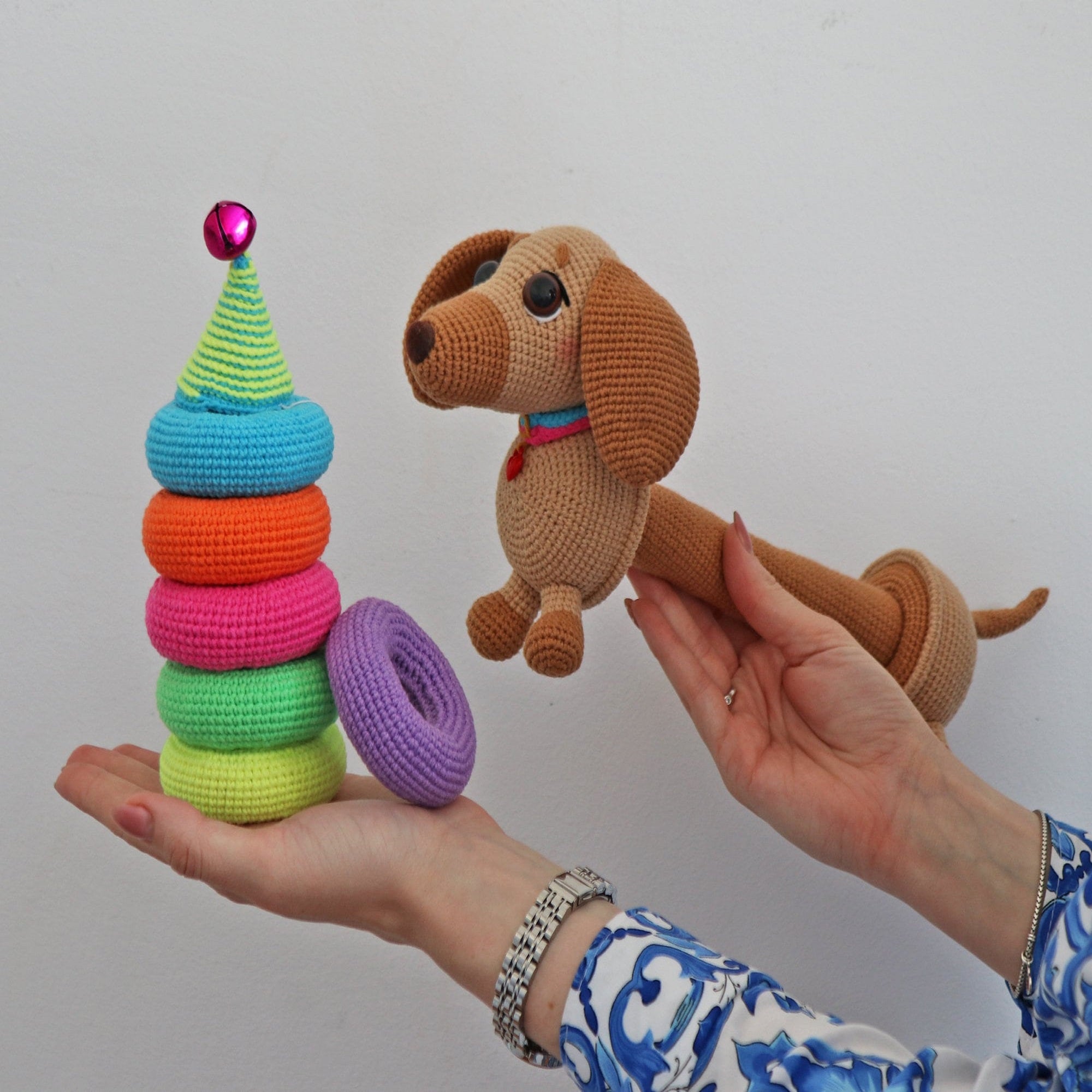 STACKING DOG TOY Crochet Pattern (skill level intermediate)