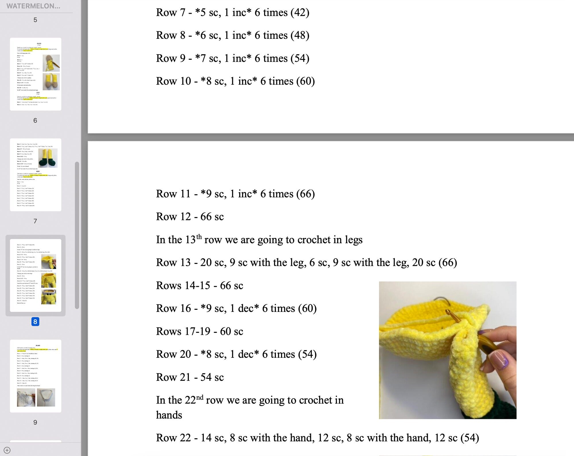 GNOME PATTERN, Crochet Watermelon Plush Gnome, Plush Pattern, Crochet Plushie, Plush Toys, Amigurumi Pattern, DIY Crochet Toy Pattern