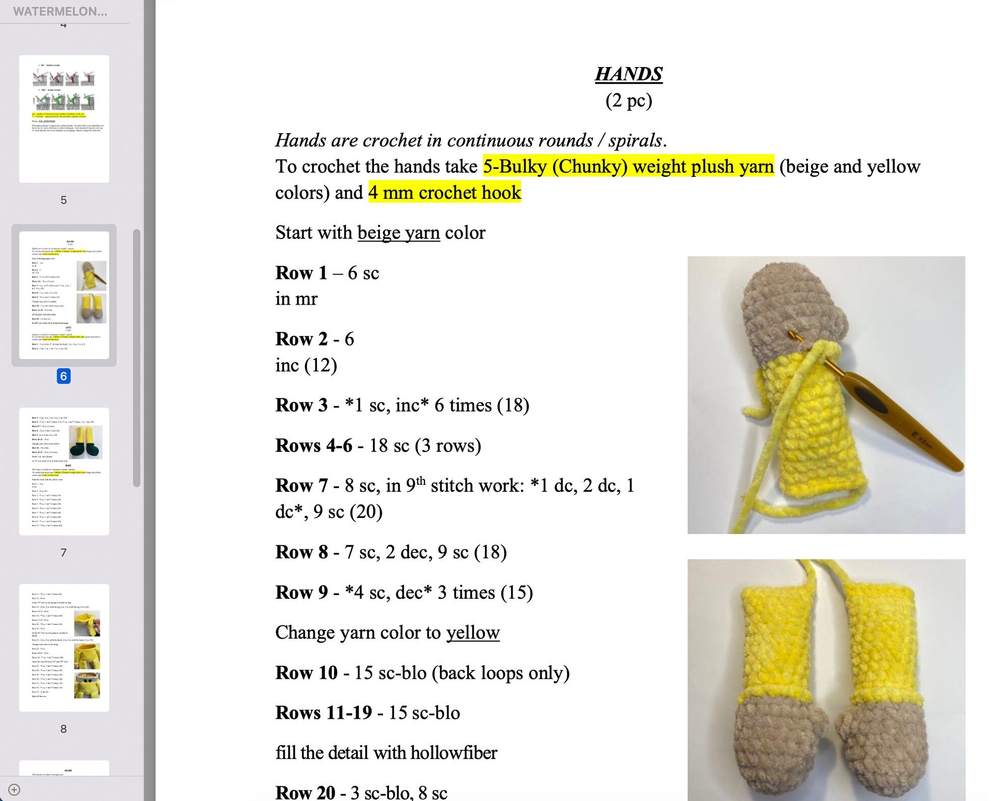 GNOME PATTERN, Crochet Watermelon Plush Gnome, Plush Pattern, Crochet Plushie, Plush Toys, Amigurumi Pattern, DIY Crochet Toy Pattern