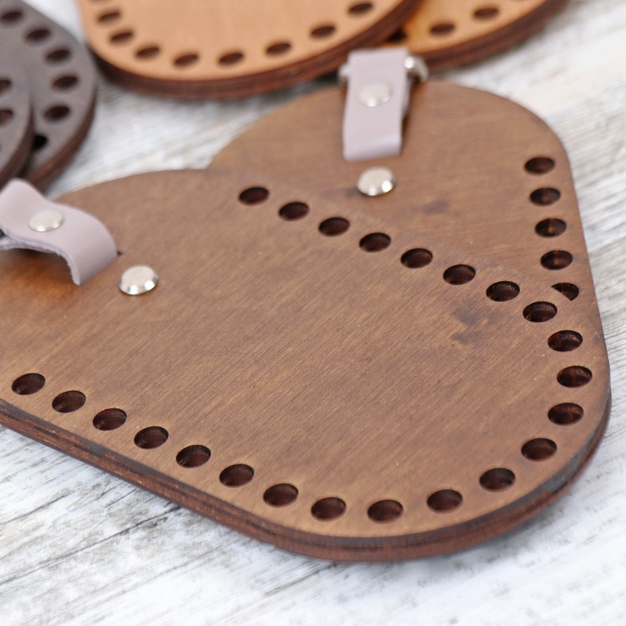 Handmade Wooden Sides for Bag, 16 colors, 18x10 cm