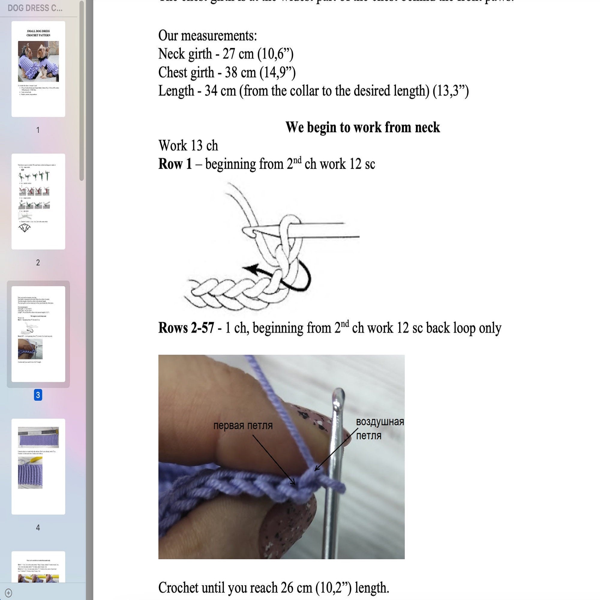 DOG DRESS Crochet Pattern (skill level advanced)