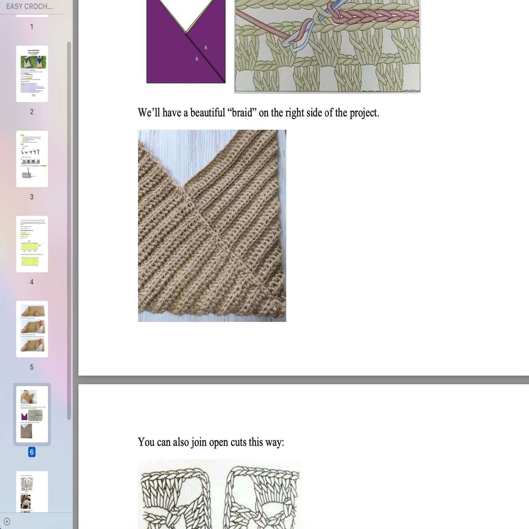 SHOULDER BAG Crochet Pattern (skill level intermediate)