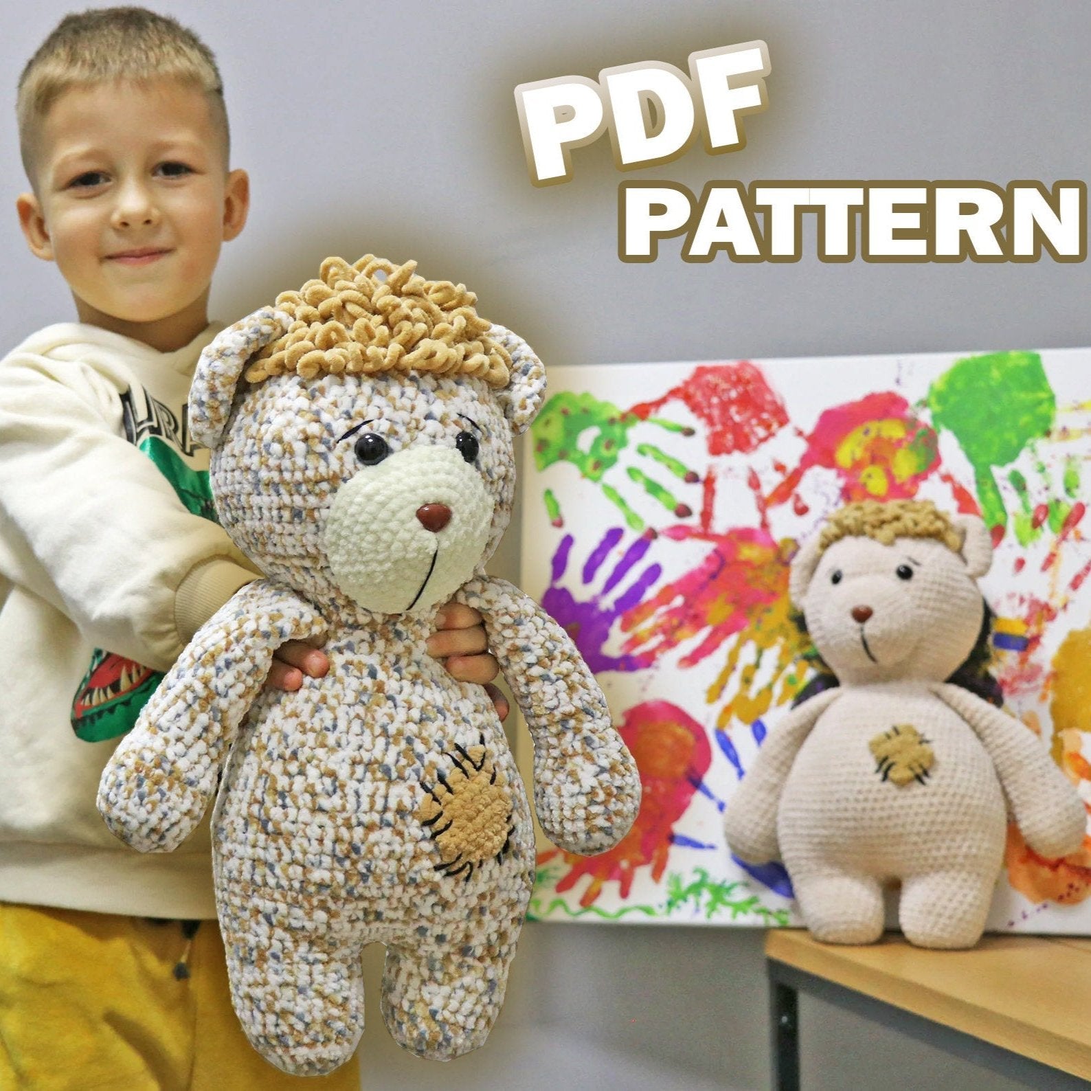 Crochet Pattern TEDDY BEAR, Bear Pattern, Amigurumi Teddy Bear Toy, PDF Crochet Pattern, Easy Crochet Pattern, Diy Big Crochet Bear