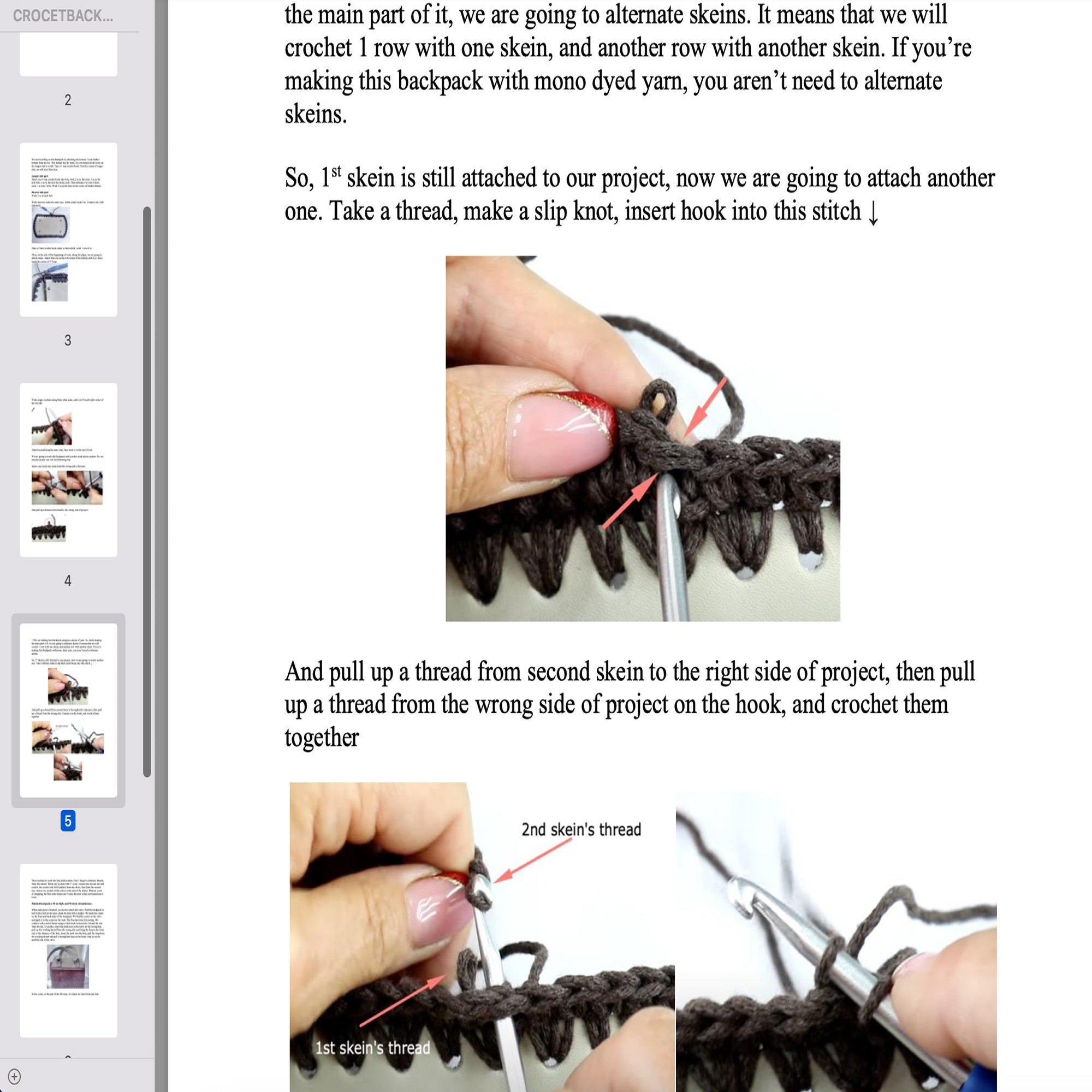 BACKPACK Crochet Pattern (skill level beginner)