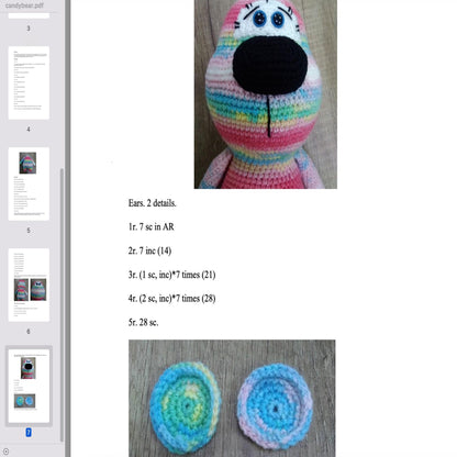 Crochet pattern Bear, US standard terms, Skill level beginner