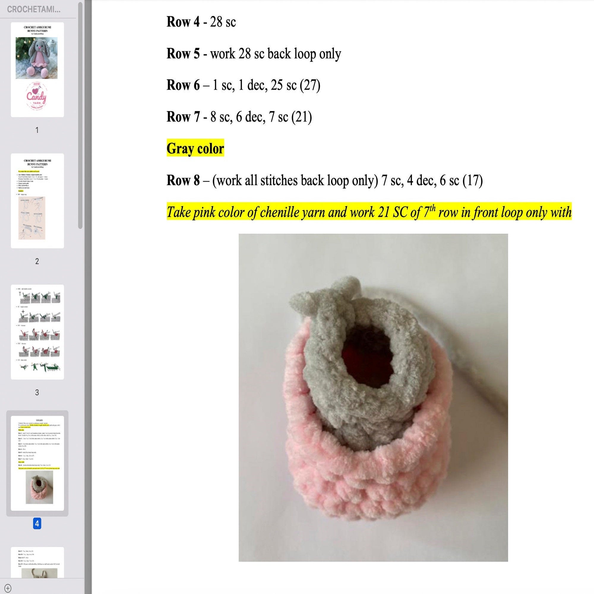 BALLERINA BUNNY Crochet Pattern (skill level beginner)