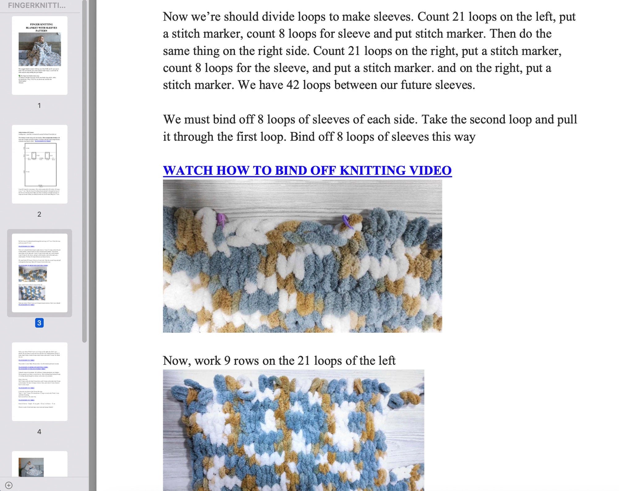 BLANKET WITH SLEEVES Knitting Pattern (skill level intermediate)