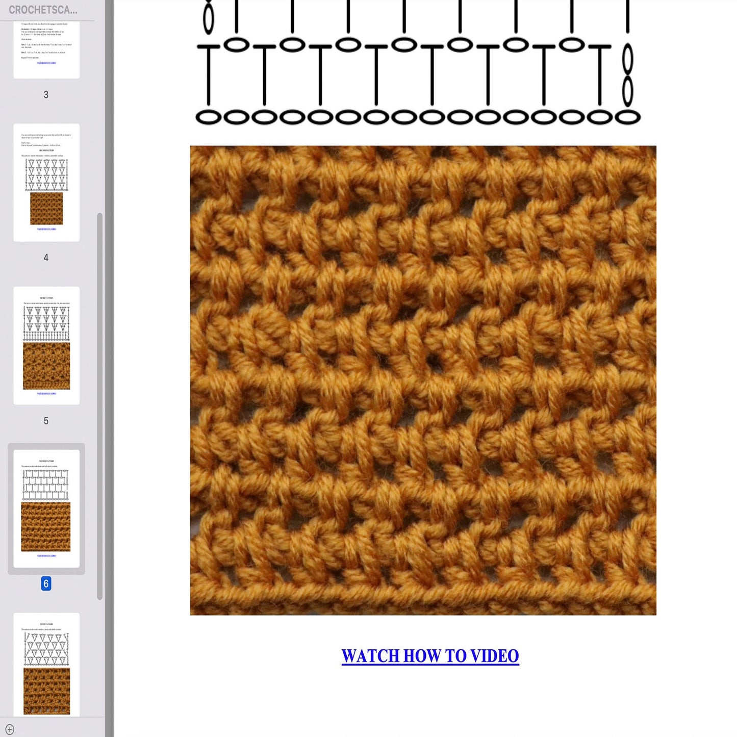 WINTER SCARF 5 CHARTS Crochet Pattern (skill level beginner)