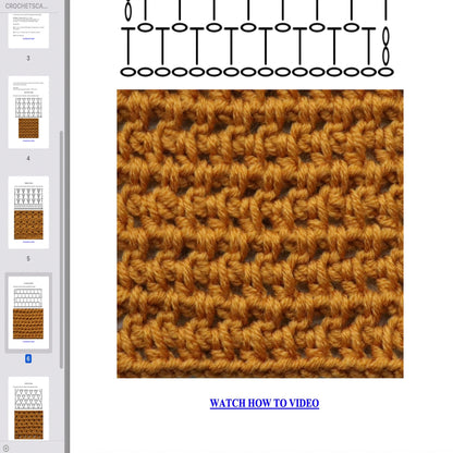 WINTER SCARF 5 CHARTS Crochet Pattern (skill level beginner)