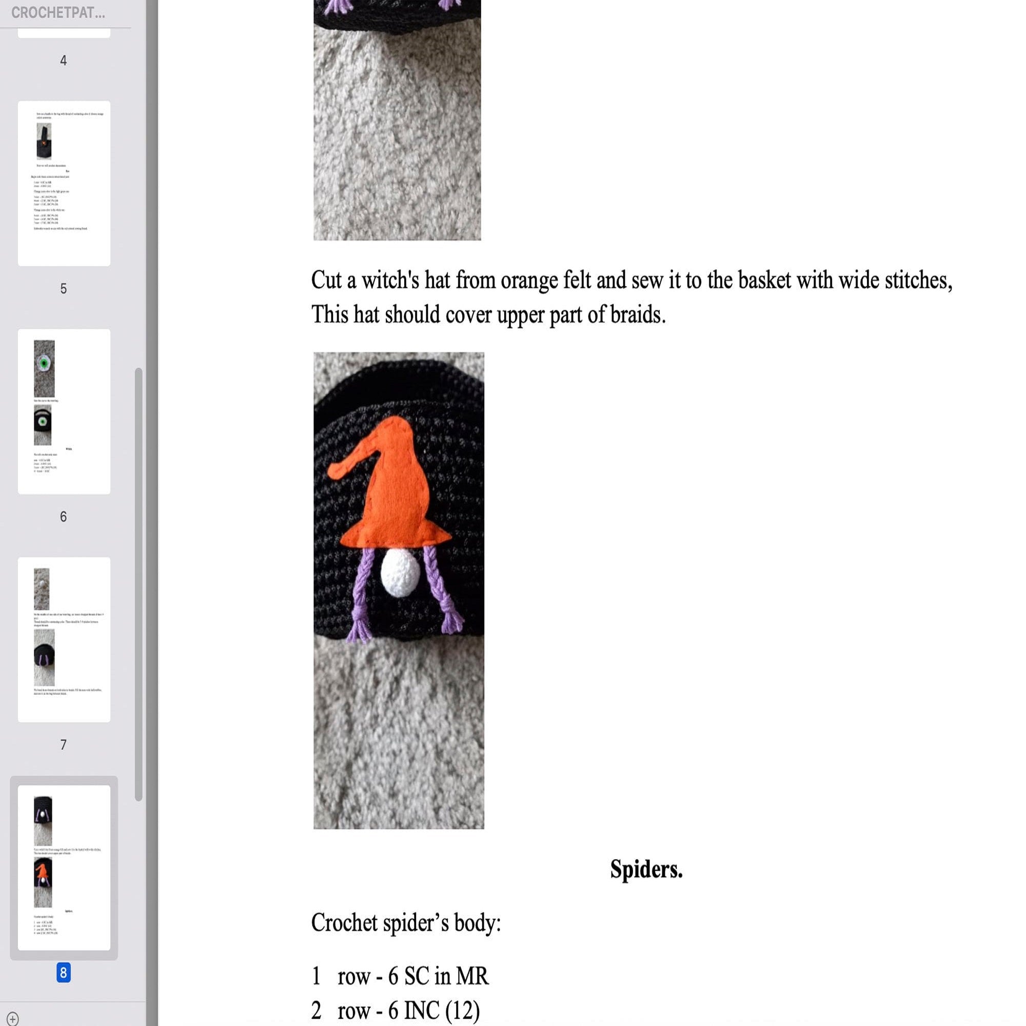 TRICK OR TREAT BAG Crochet Pattern (skill level beginner)